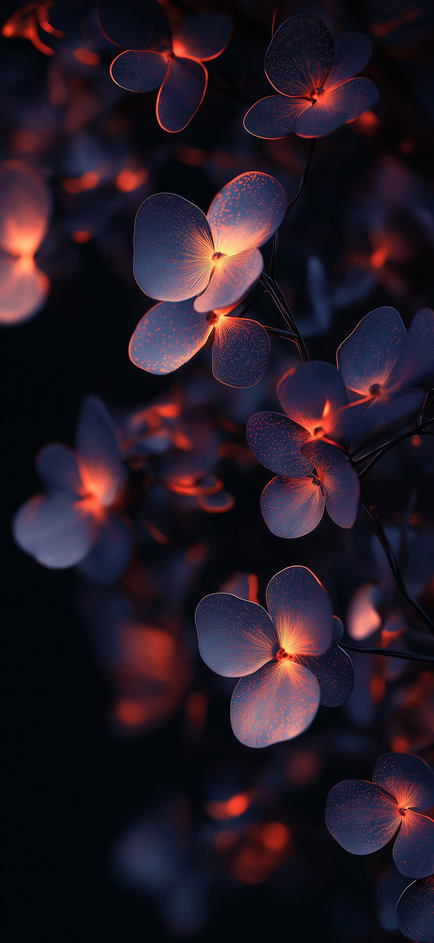 Glowing Flowers - Pro phone wallpaper