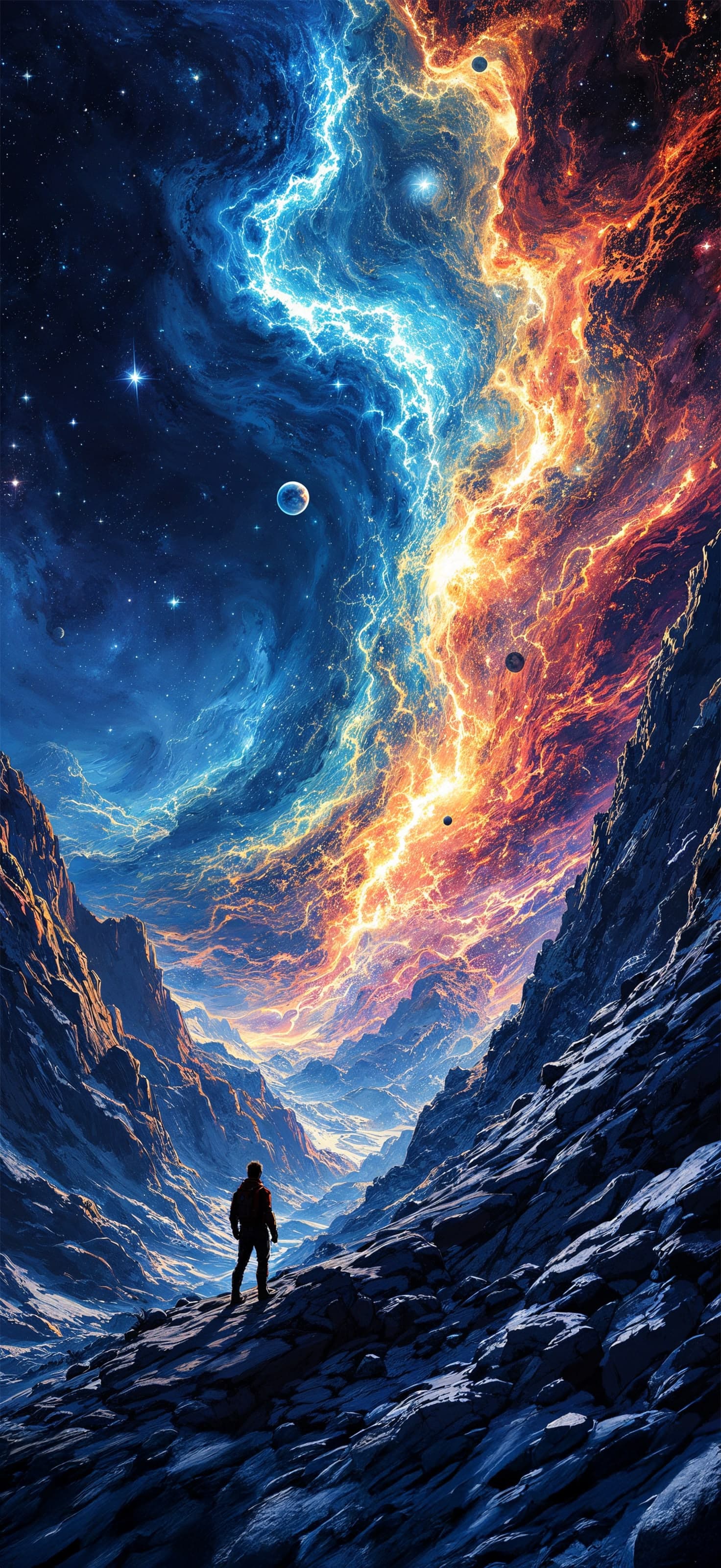 Cosmic Canyon View - Pro phone wallpaper
