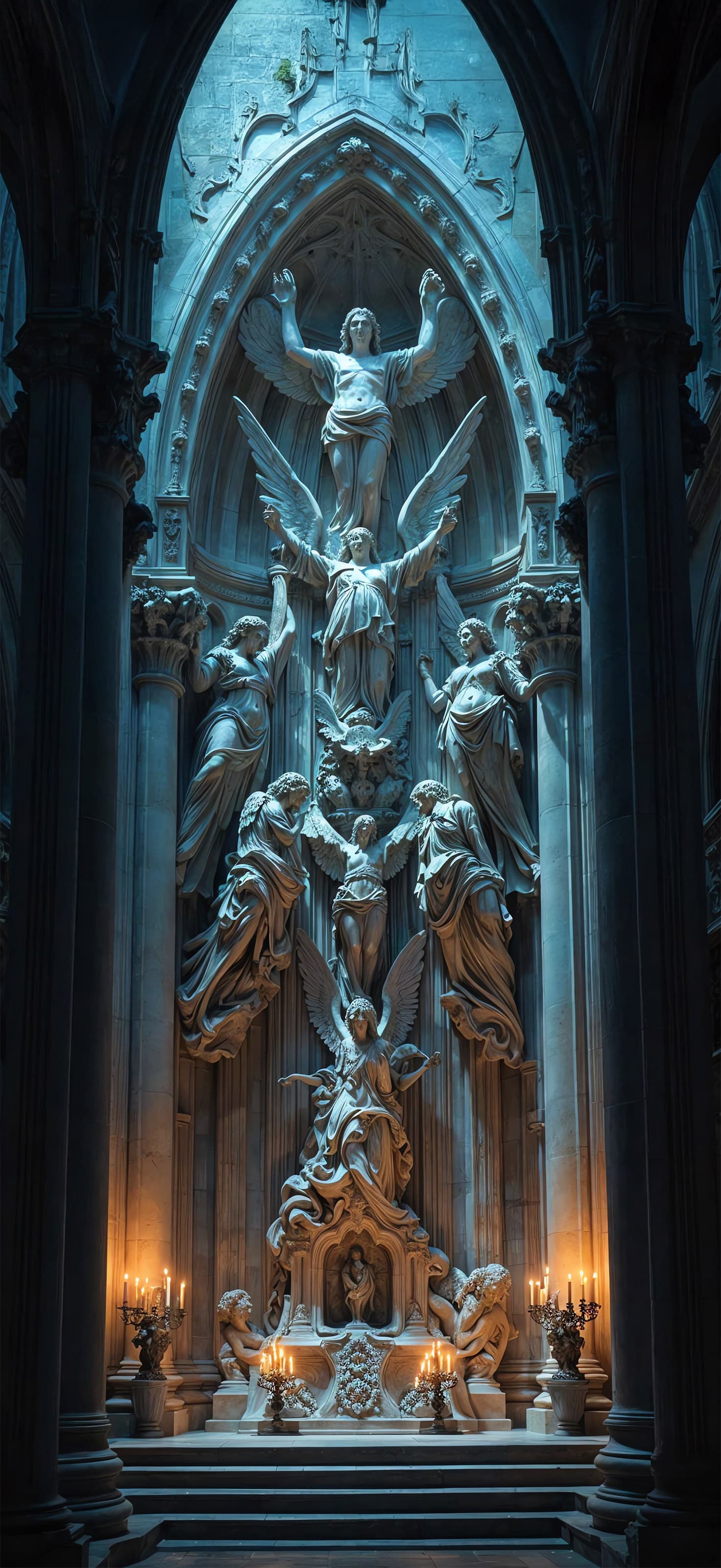 Angelic Cathedral Interior - Pro phone wallpaper