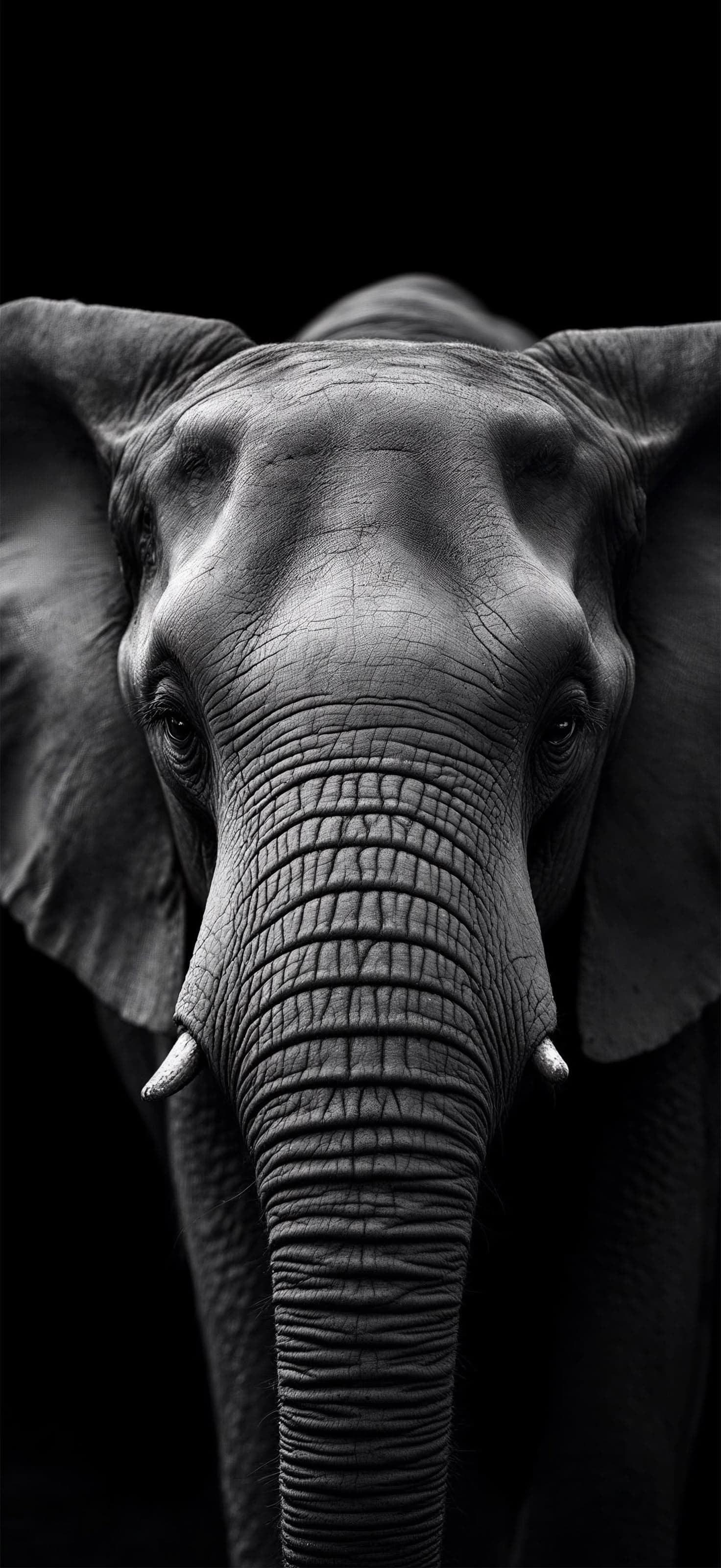 Monochrome Elephant Portrait - Pro phone wallpaper