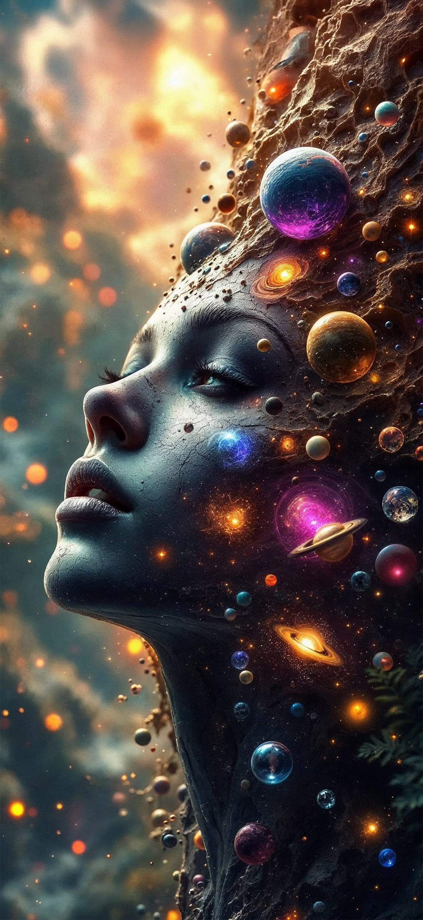 Galactic Dreamscape Woman - Pro phone wallpaper