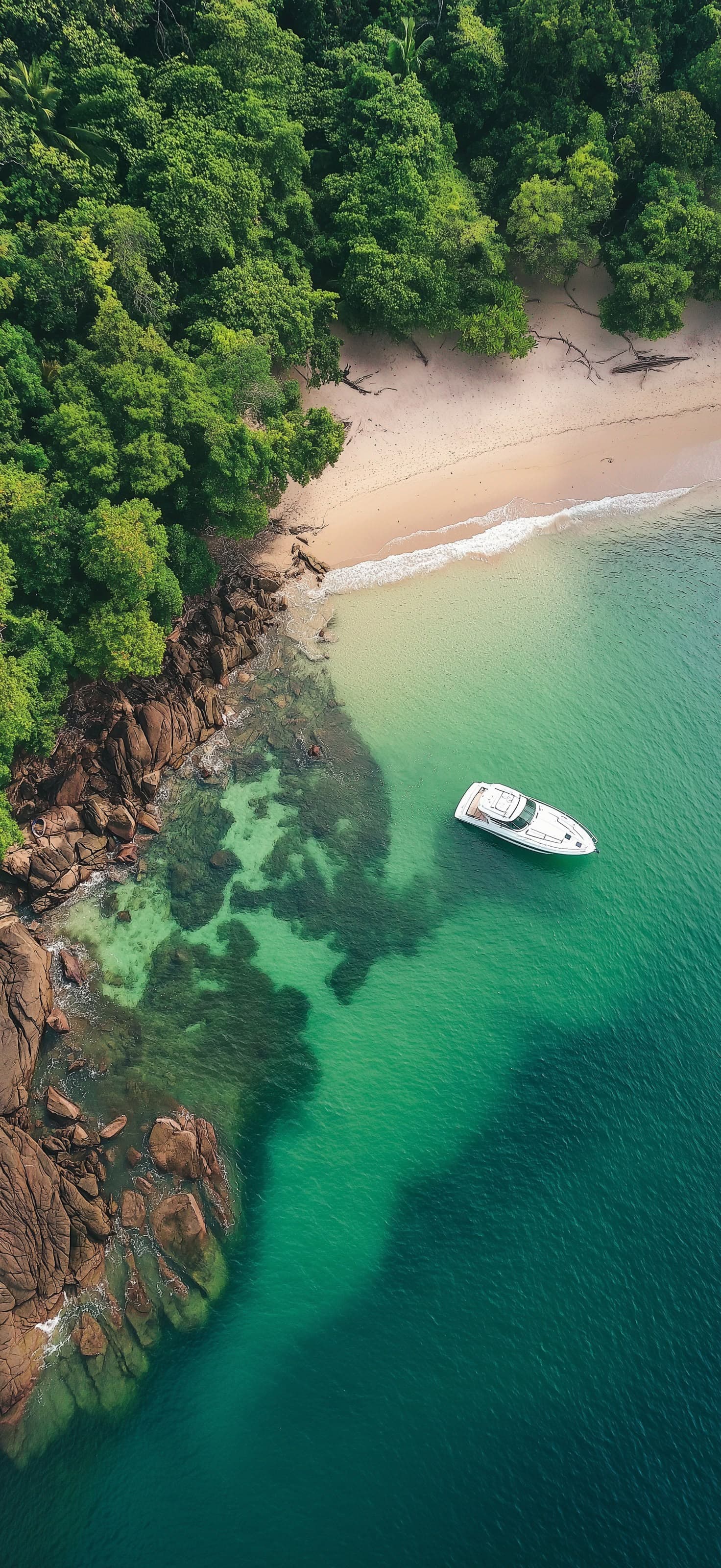 Seaside Boat Scene - Pro phone wallpaper