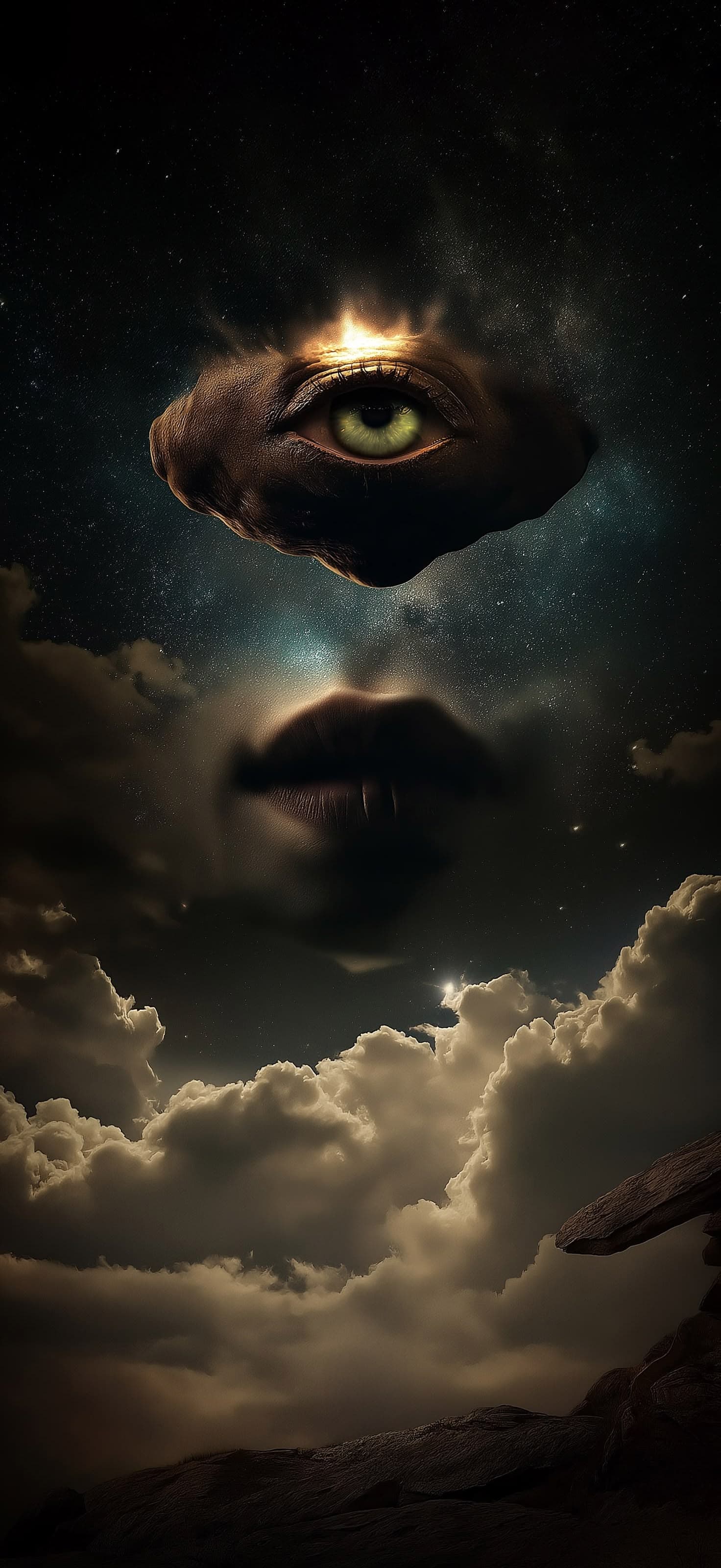 Surreal Cosmic Gaze - Pro phone wallpaper