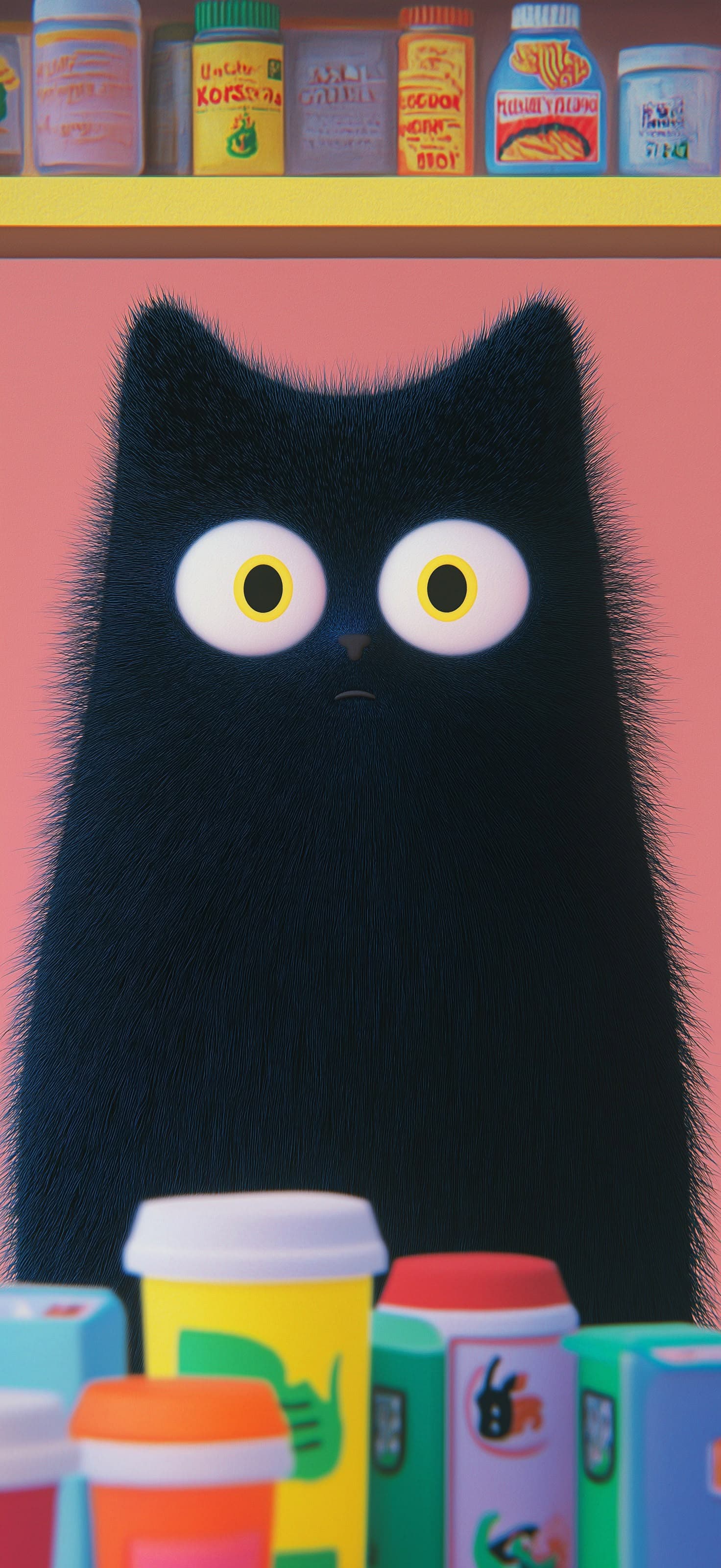 Wide Eyed Feline - Pro phone wallpaper