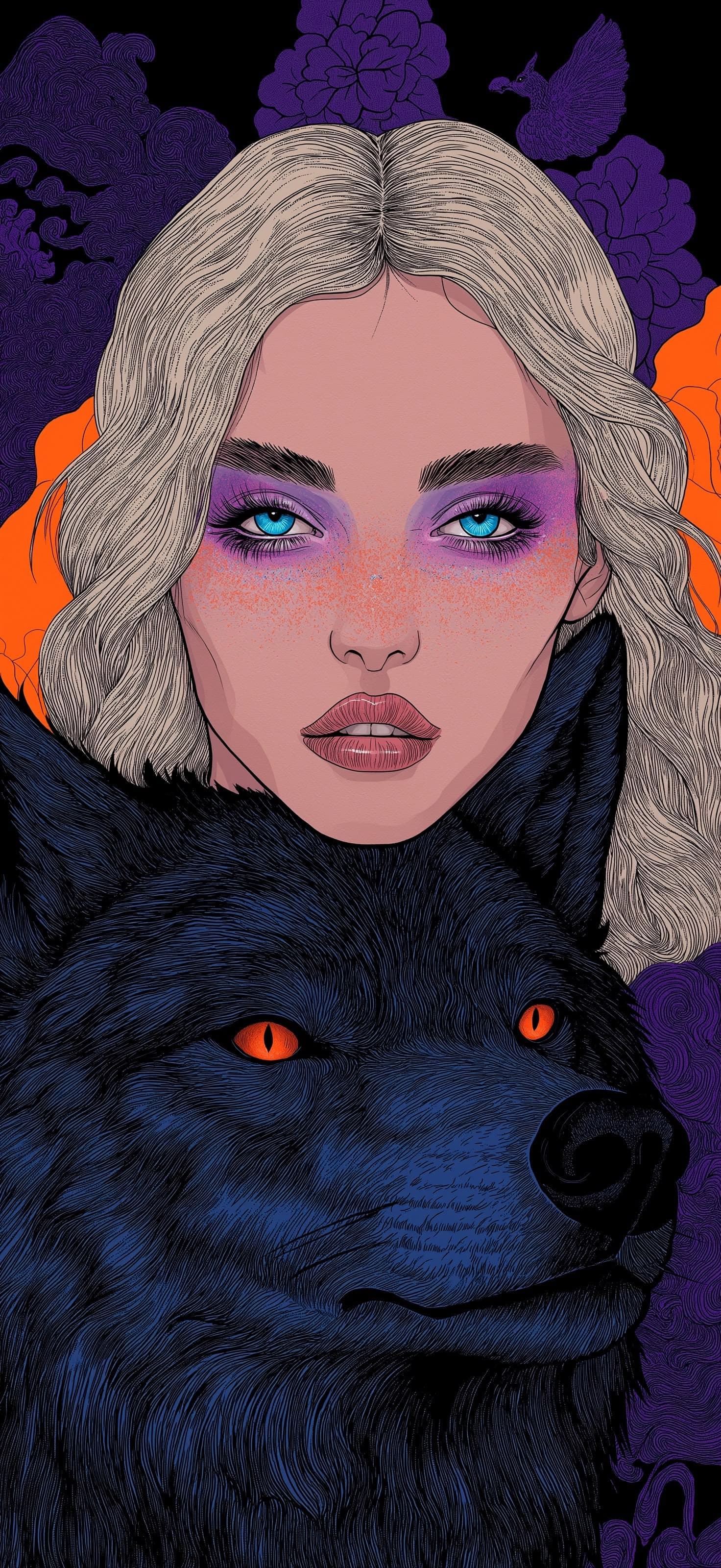 Wolfish Gaze Portrait - Pro phone wallpaper