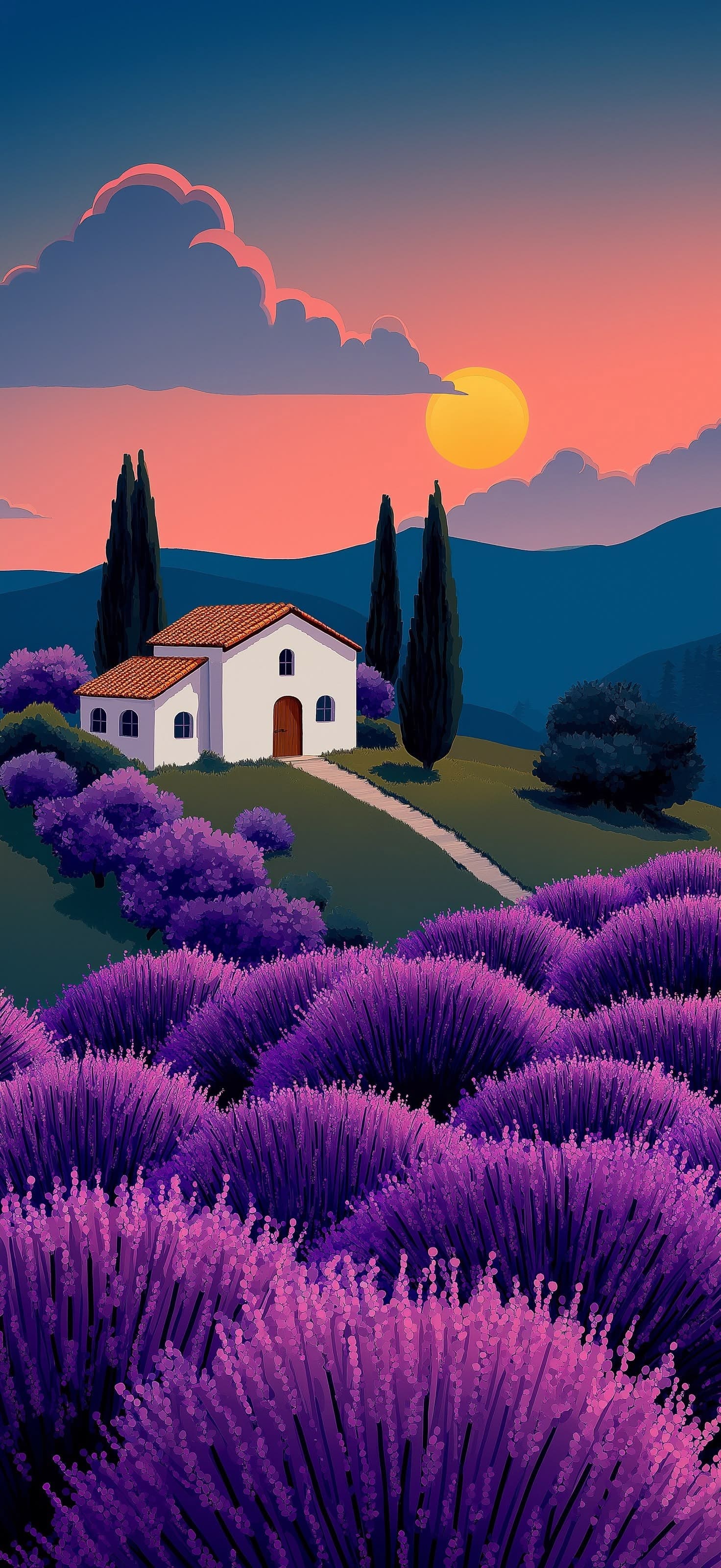 Purple Tuscan Sunset - Pro phone wallpaper