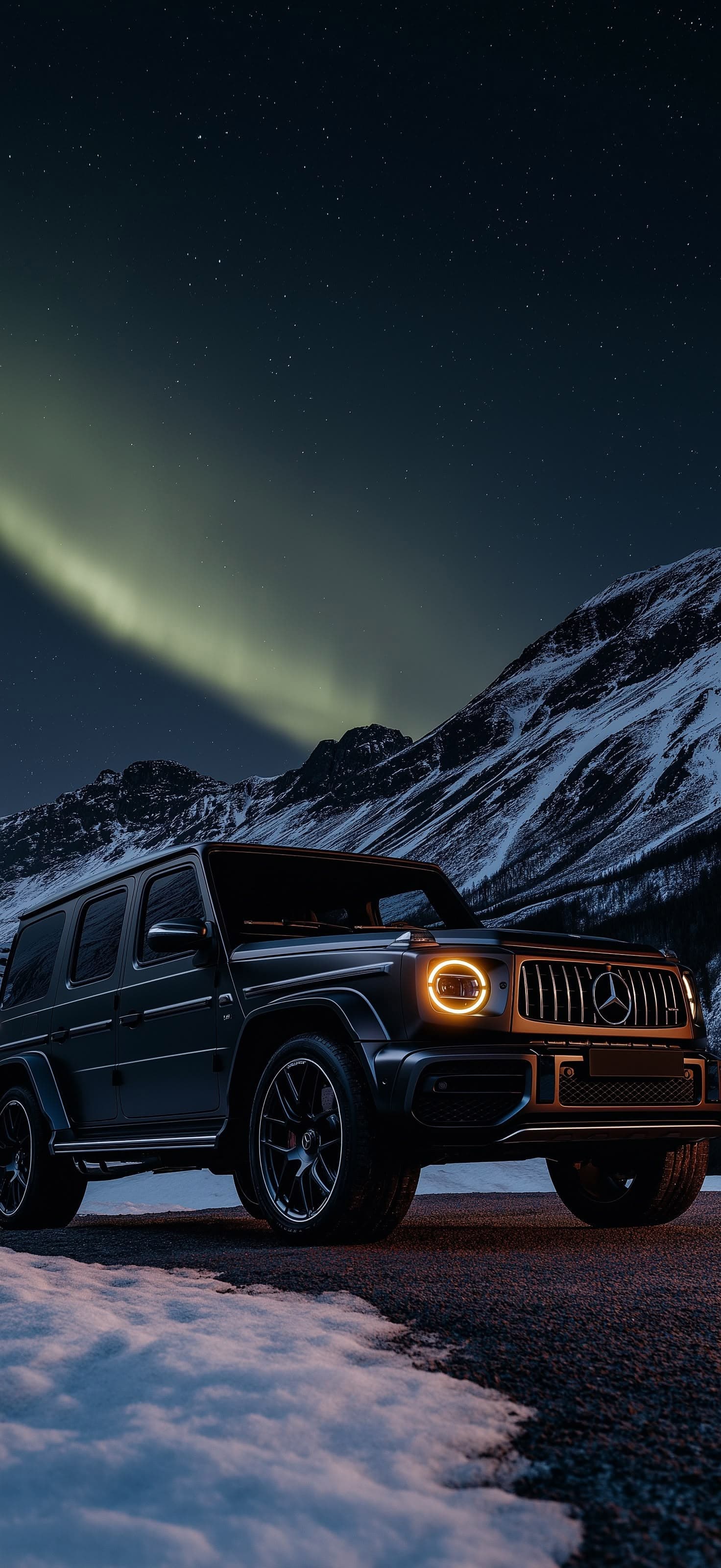 Car under starry night 3 - Pro phone wallpaper