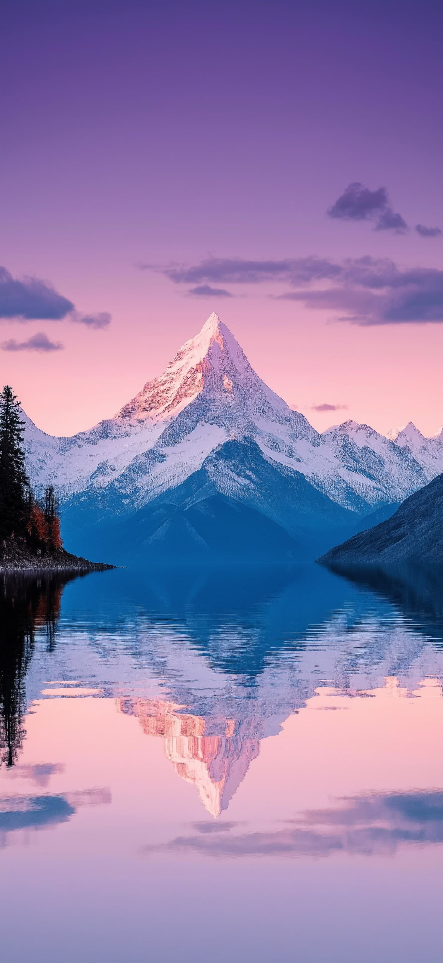 Purple Mountain Reflection - Pro phone wallpaper