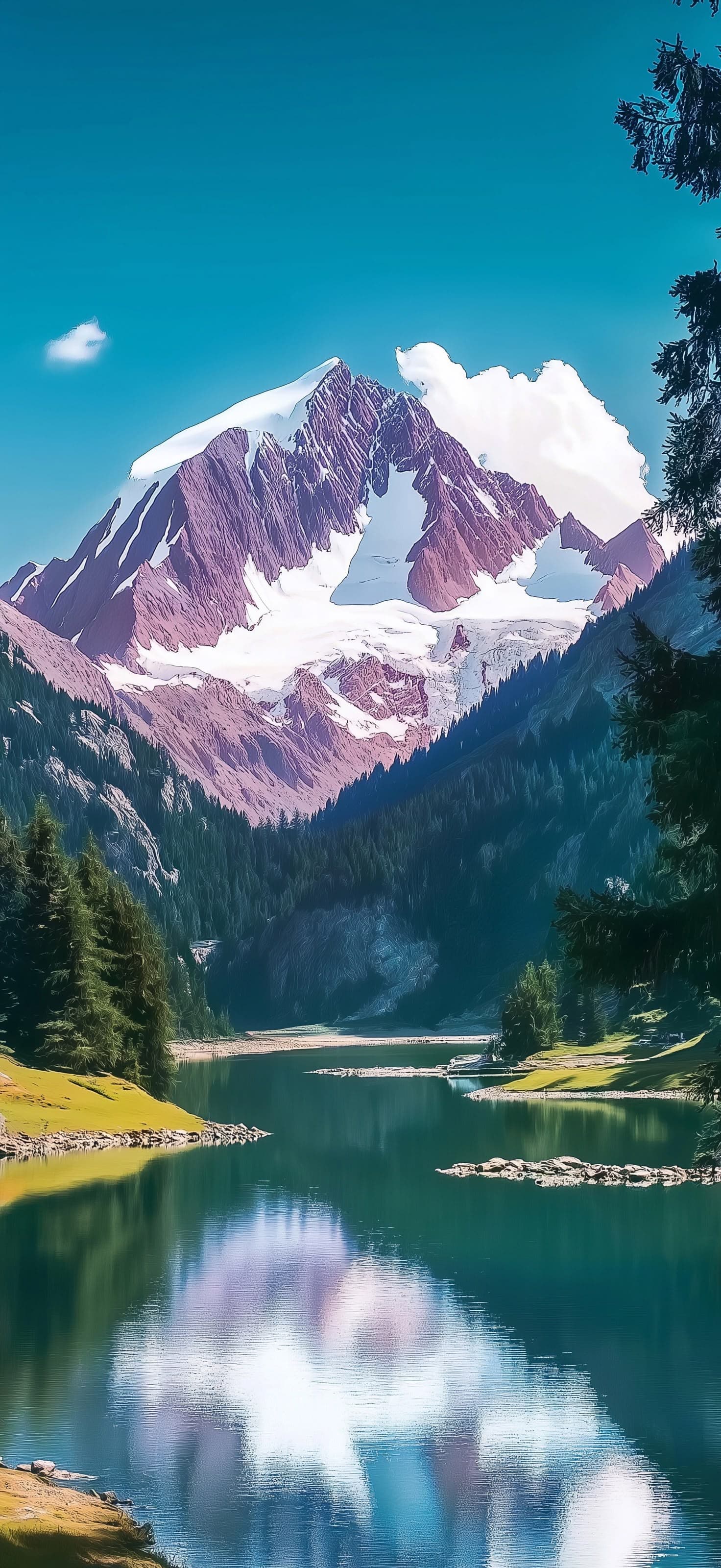 Mountain Lake Serenity - Pro phone wallpaper