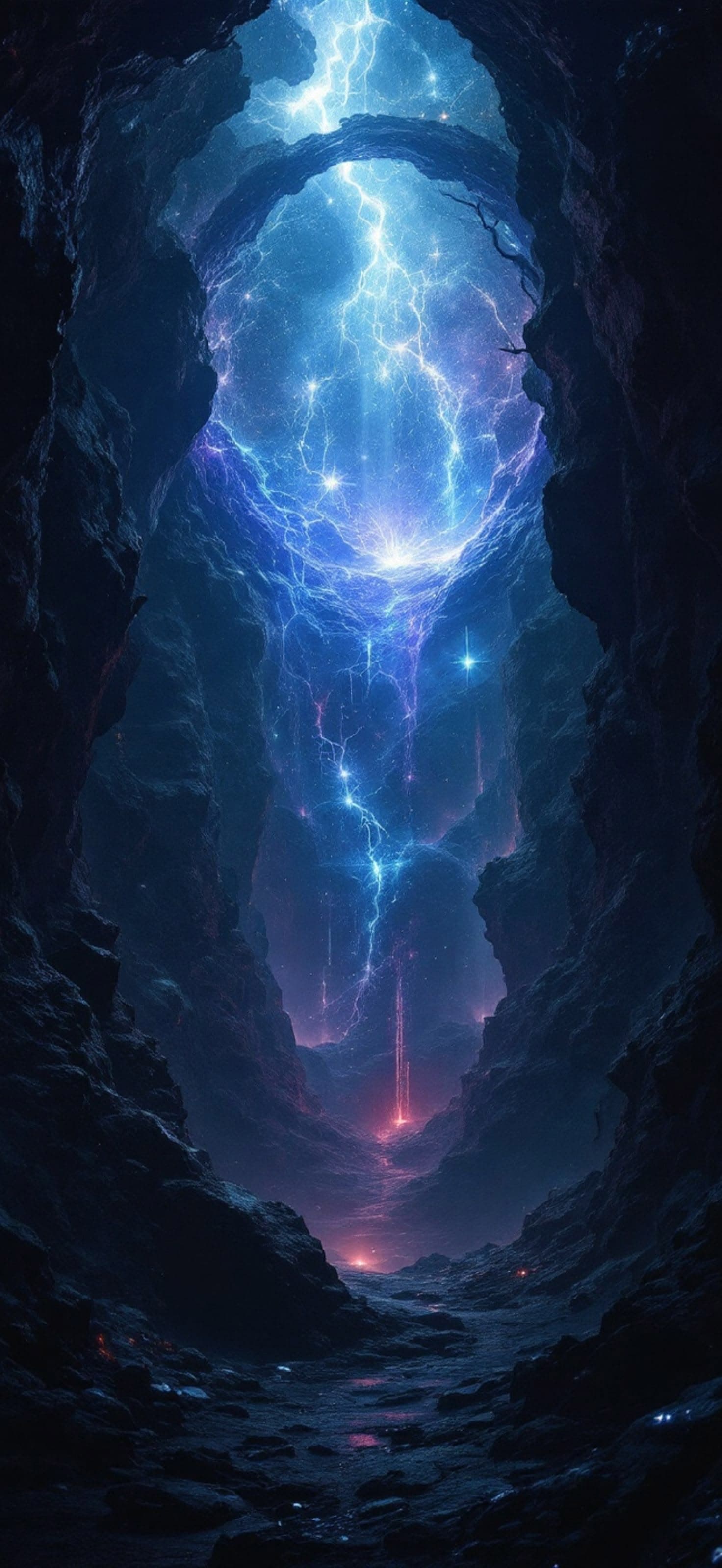 Electric Cave Descent - Pro phone wallpaper