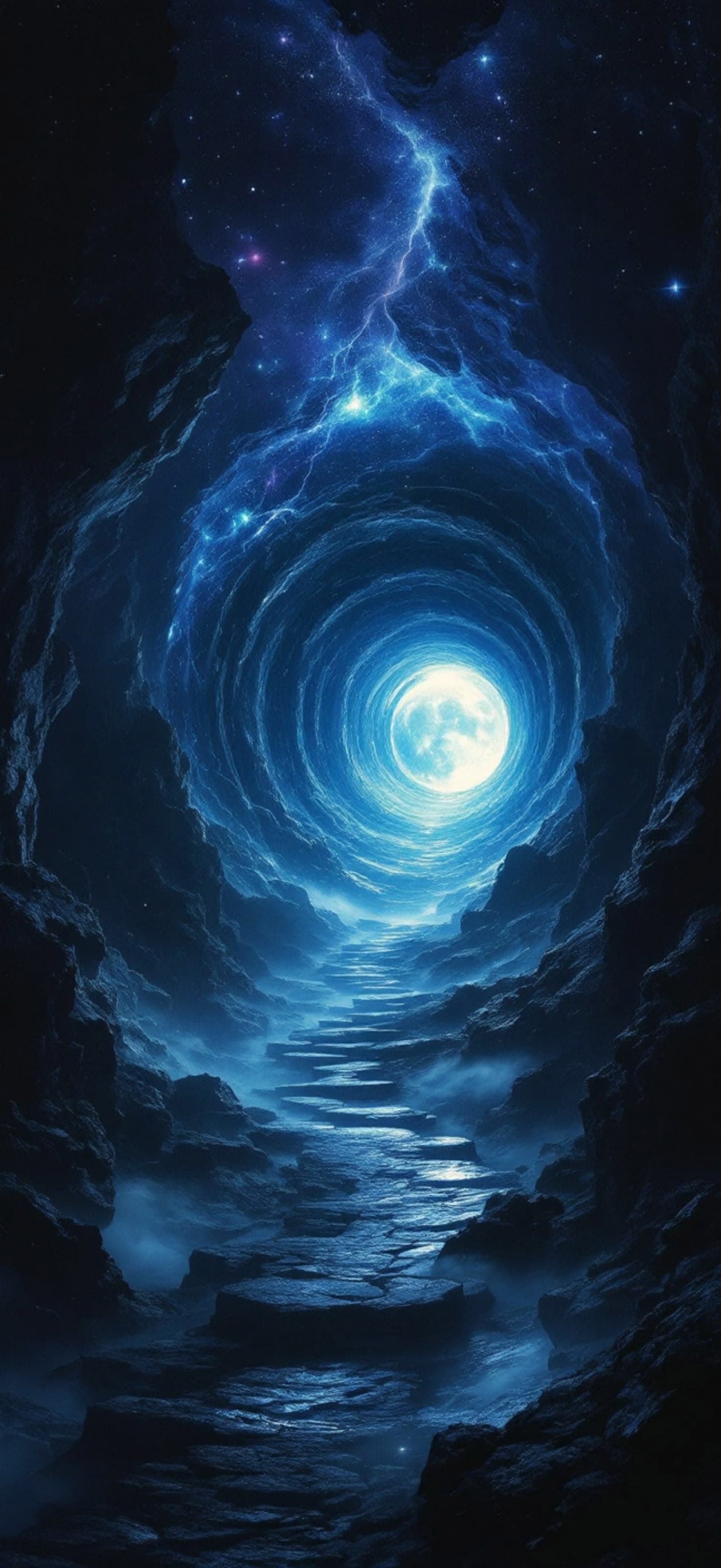 Celestial Cave Ascent - Pro phone wallpaper