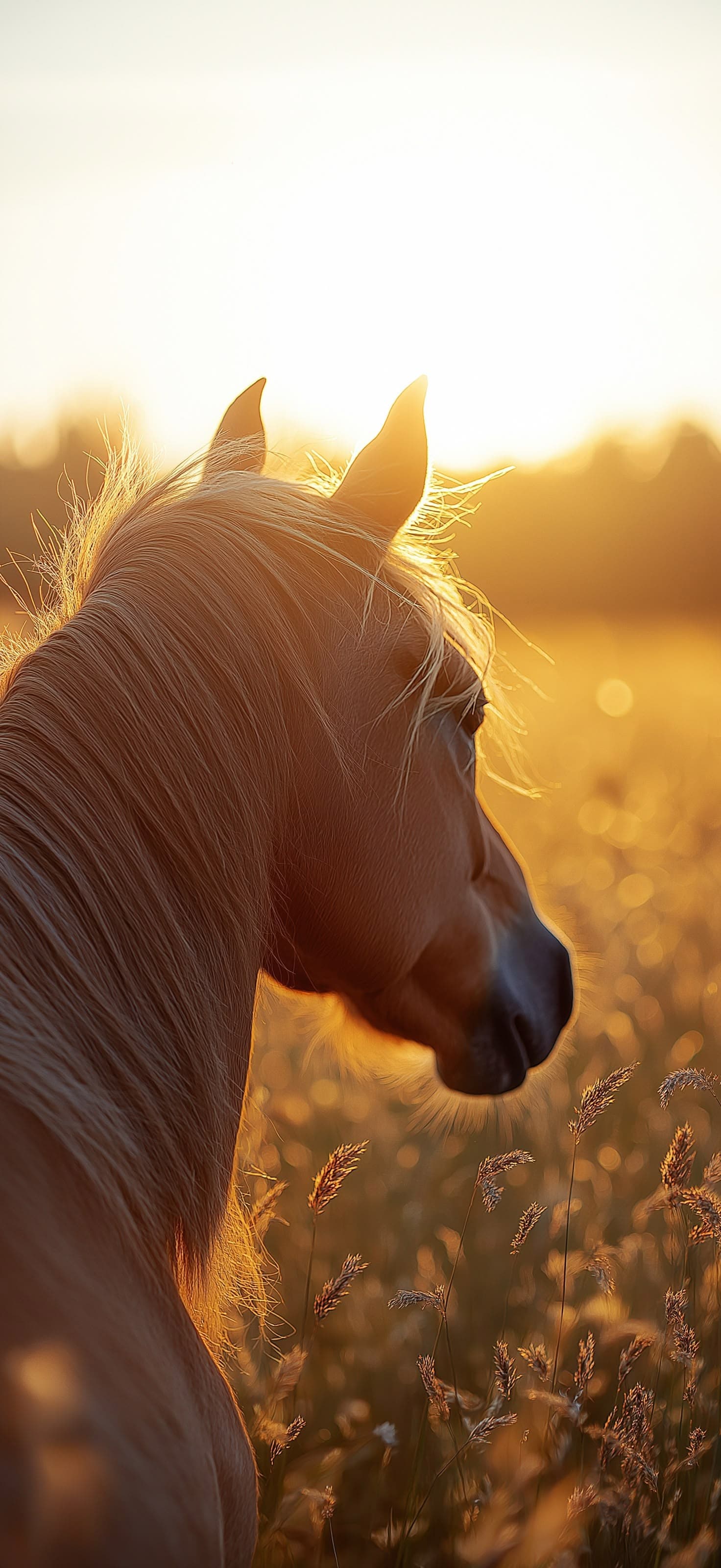 Golden Horse Profile - Pro phone wallpaper