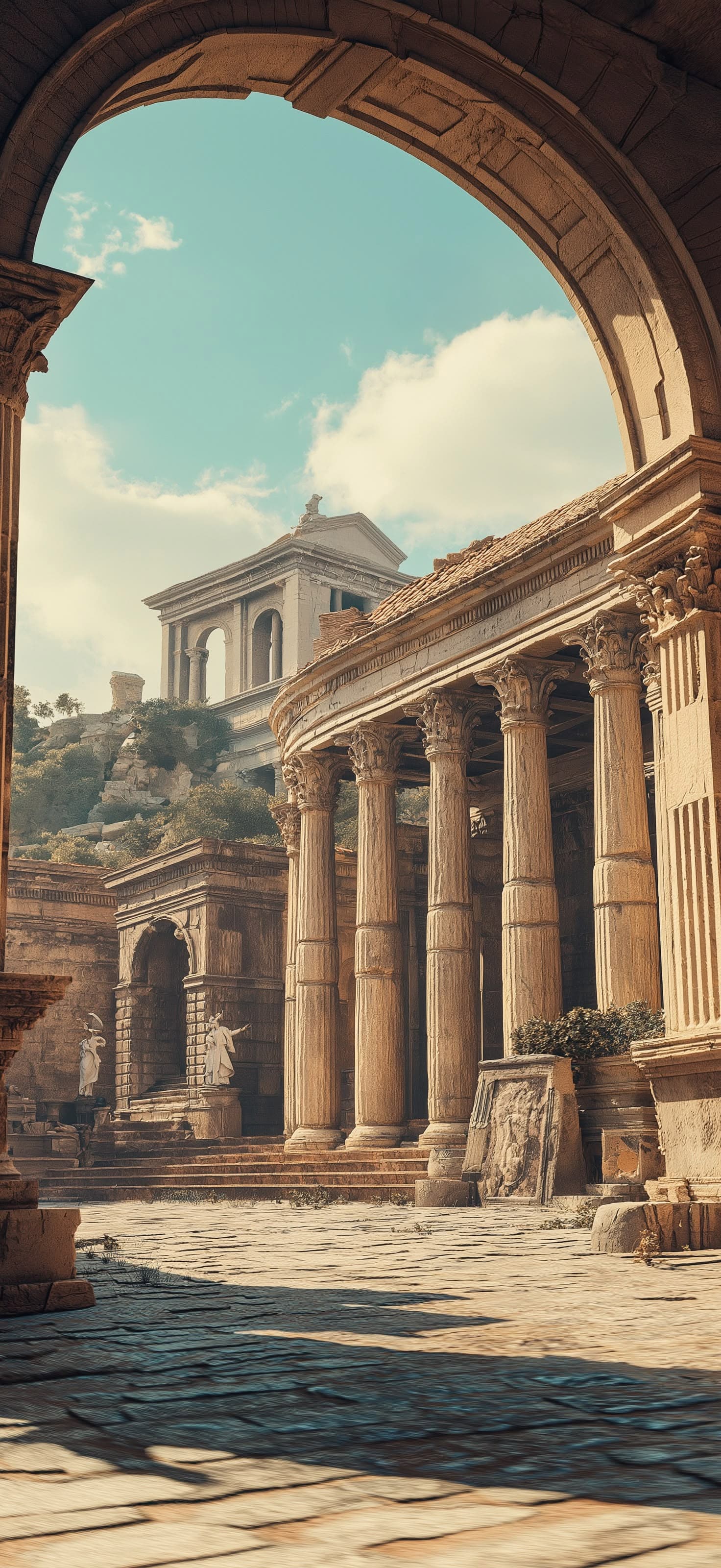 Ancient Ruins Vista - Pro phone wallpaper