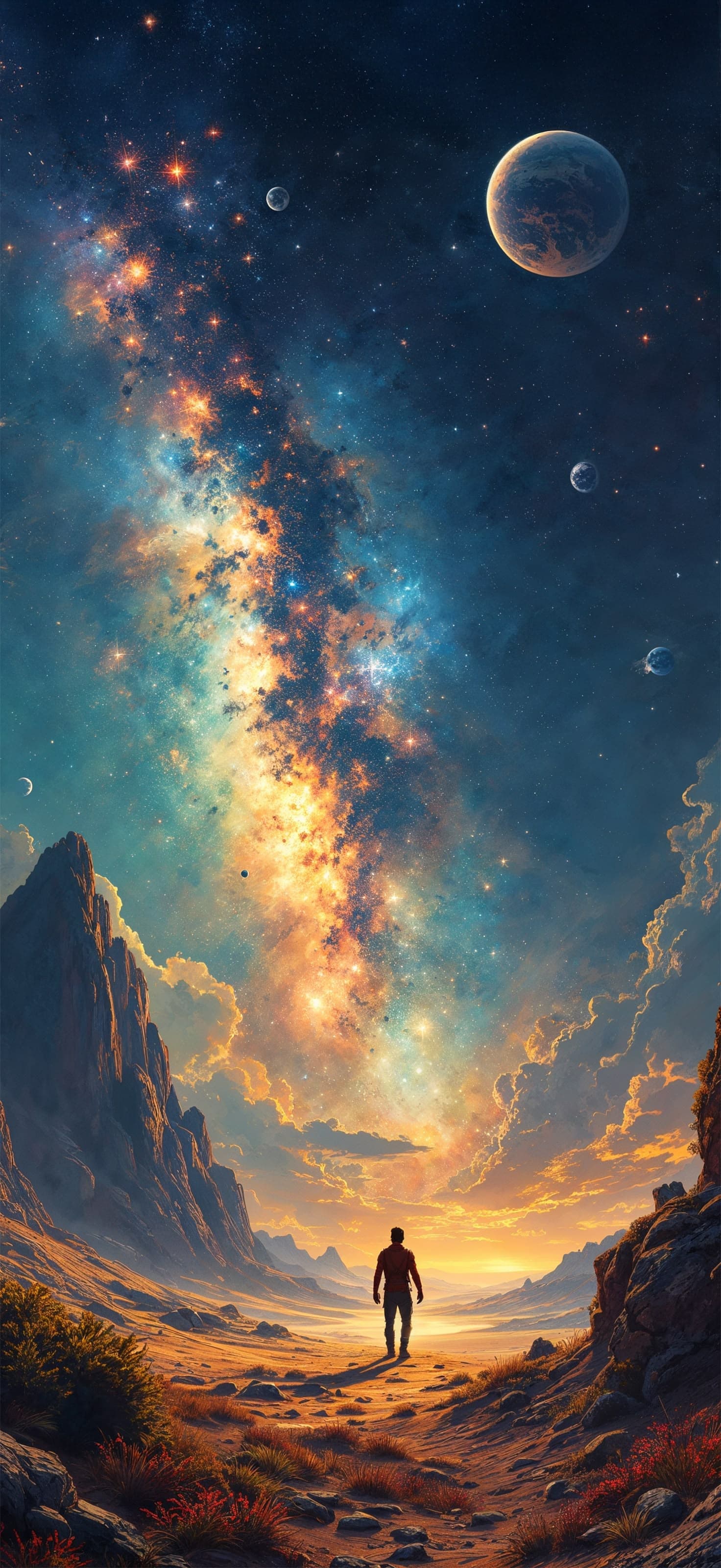 Cosmic Wanderer - Pro phone wallpaper