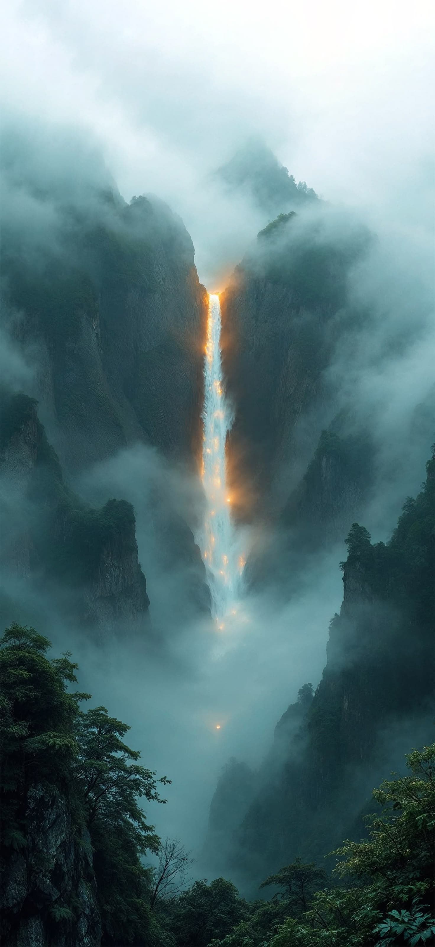 Golden Falls - Pro phone wallpaper