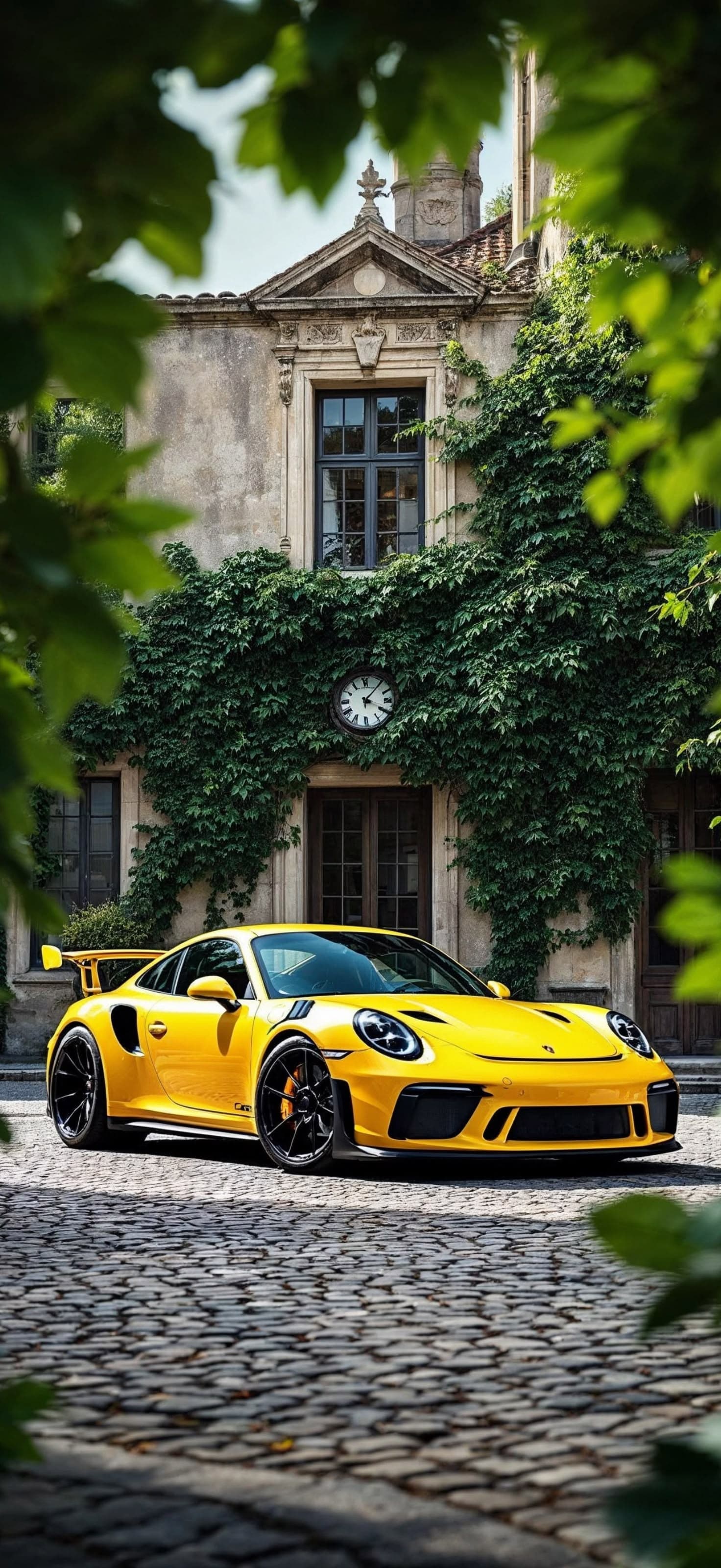 Yellow Porsche - Pro phone wallpaper