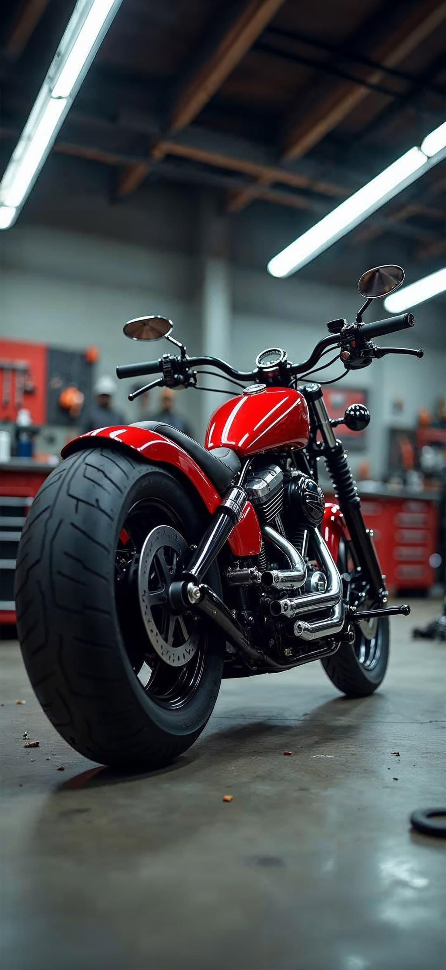 Red Motorcycle Side - Pro phone wallpaper