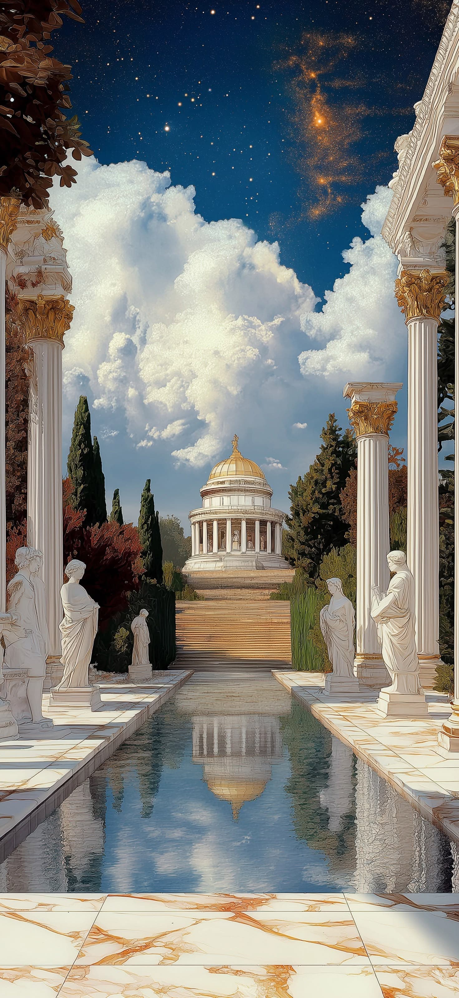 Temple Reflection - Pro phone wallpaper