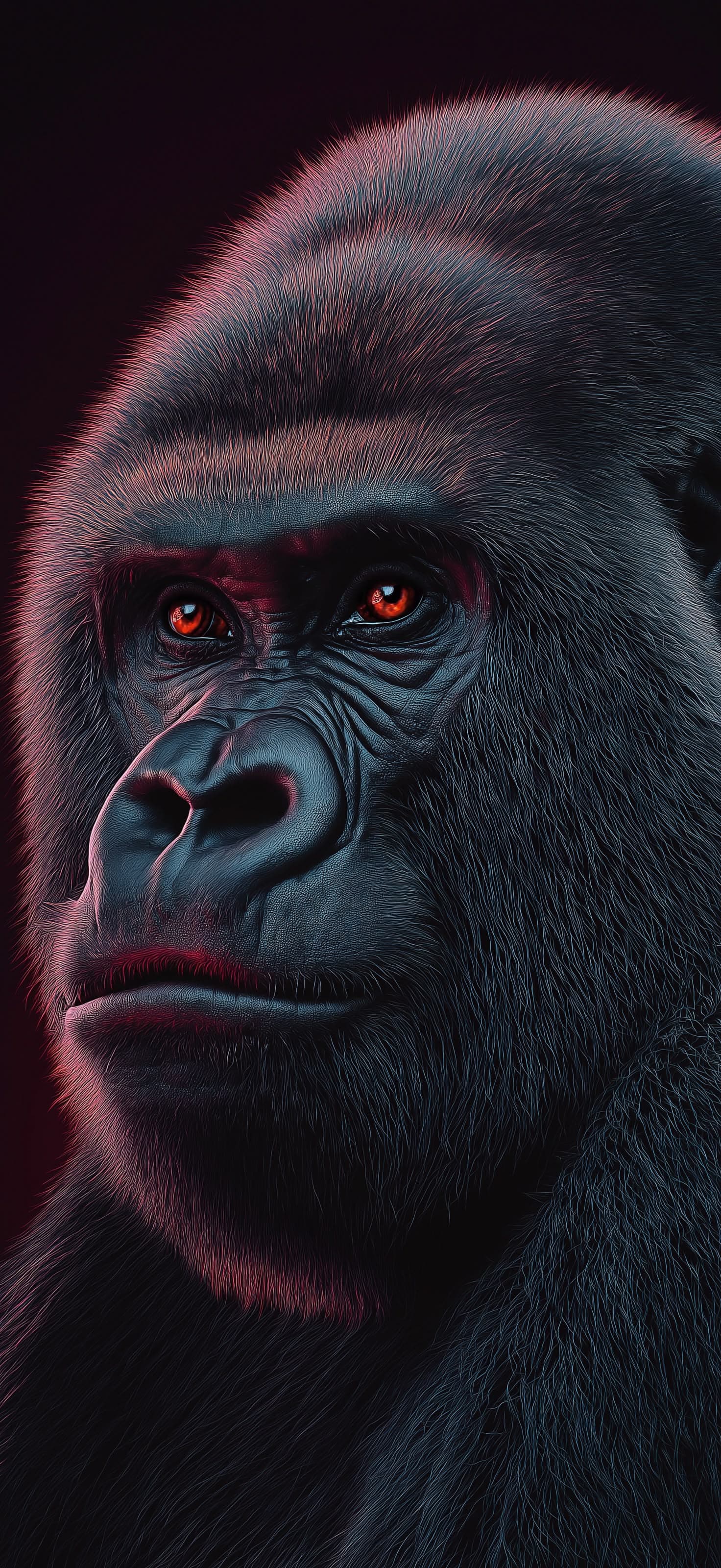 Gorilla with Intense Gaze - Pro phone wallpaper