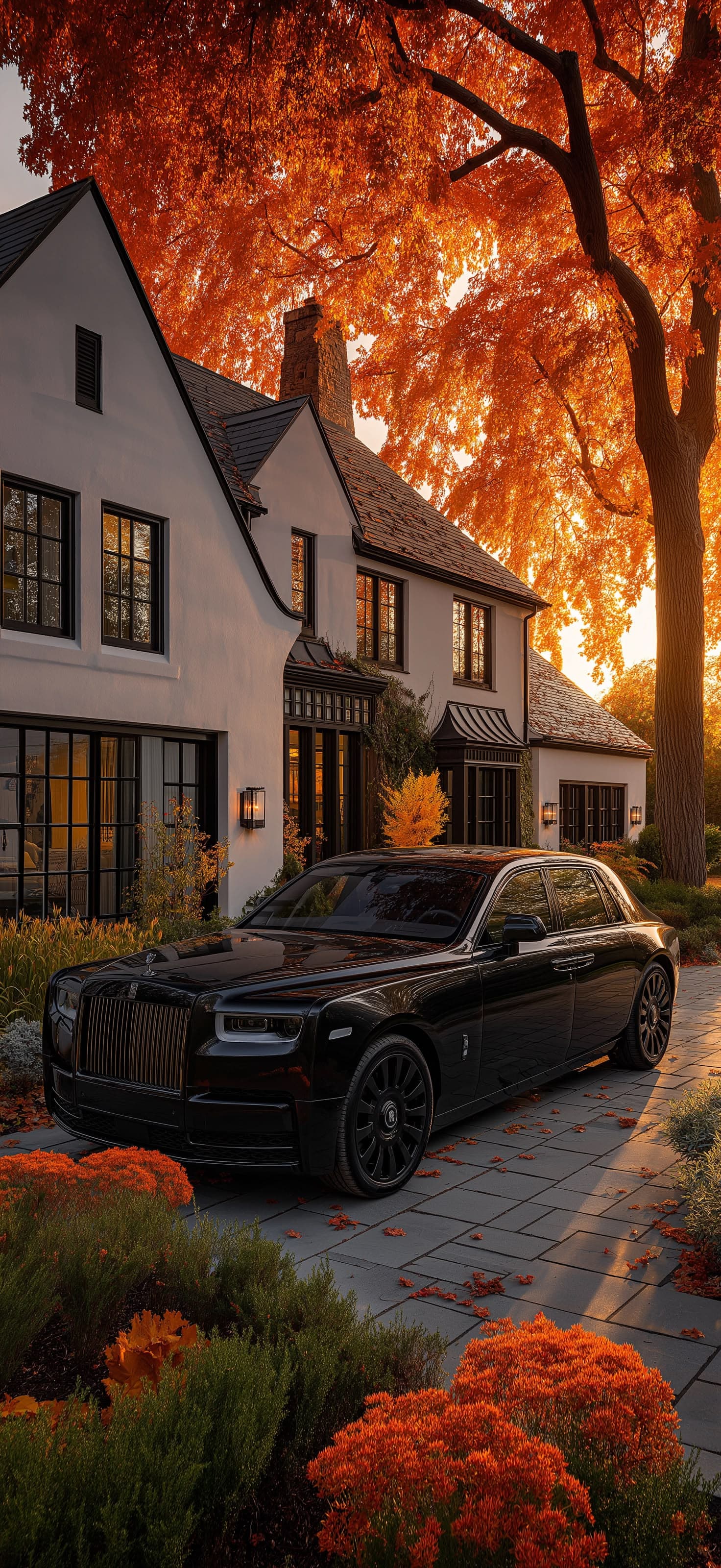 Luxury Car in Autumn - Pro phone wallpaper