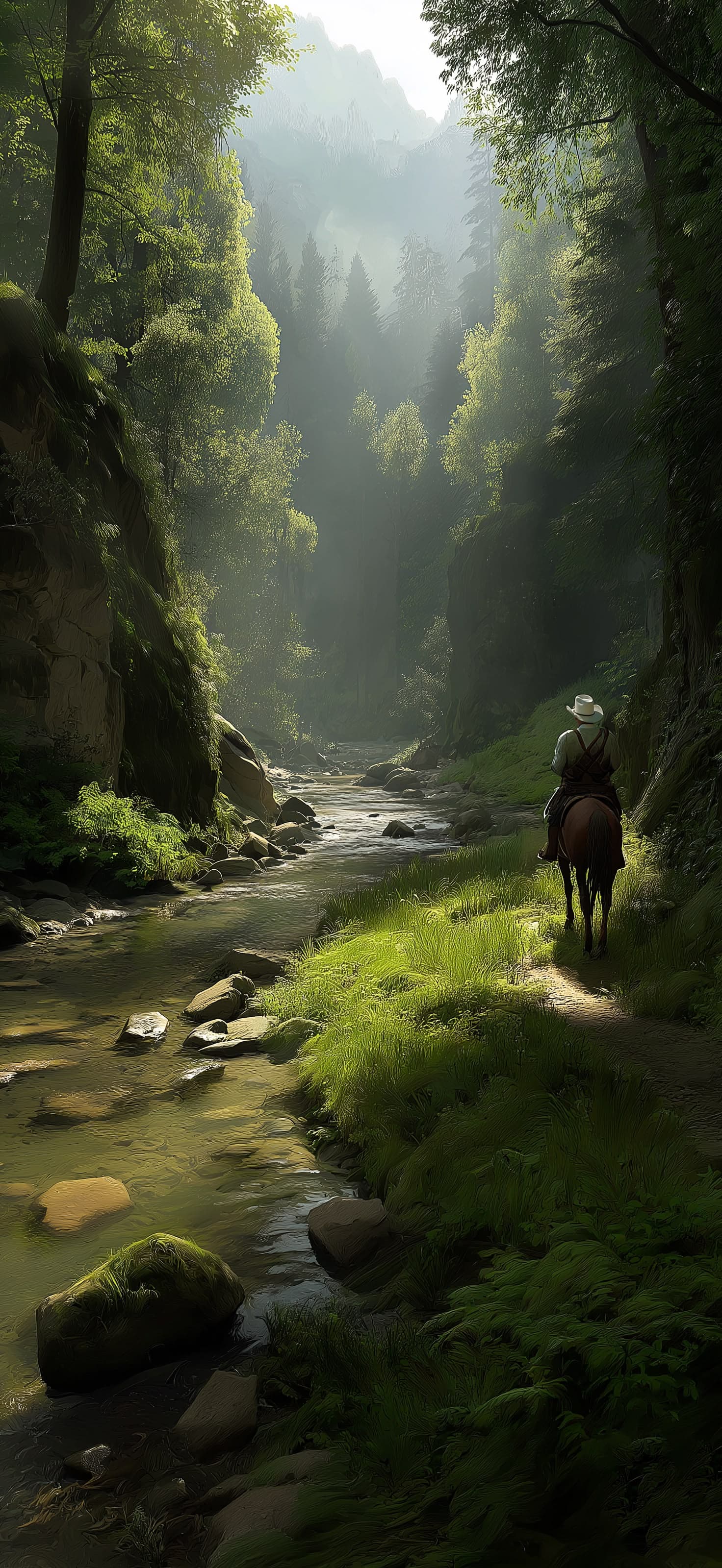 Horse Riding in Nature - Pro phone wallpaper