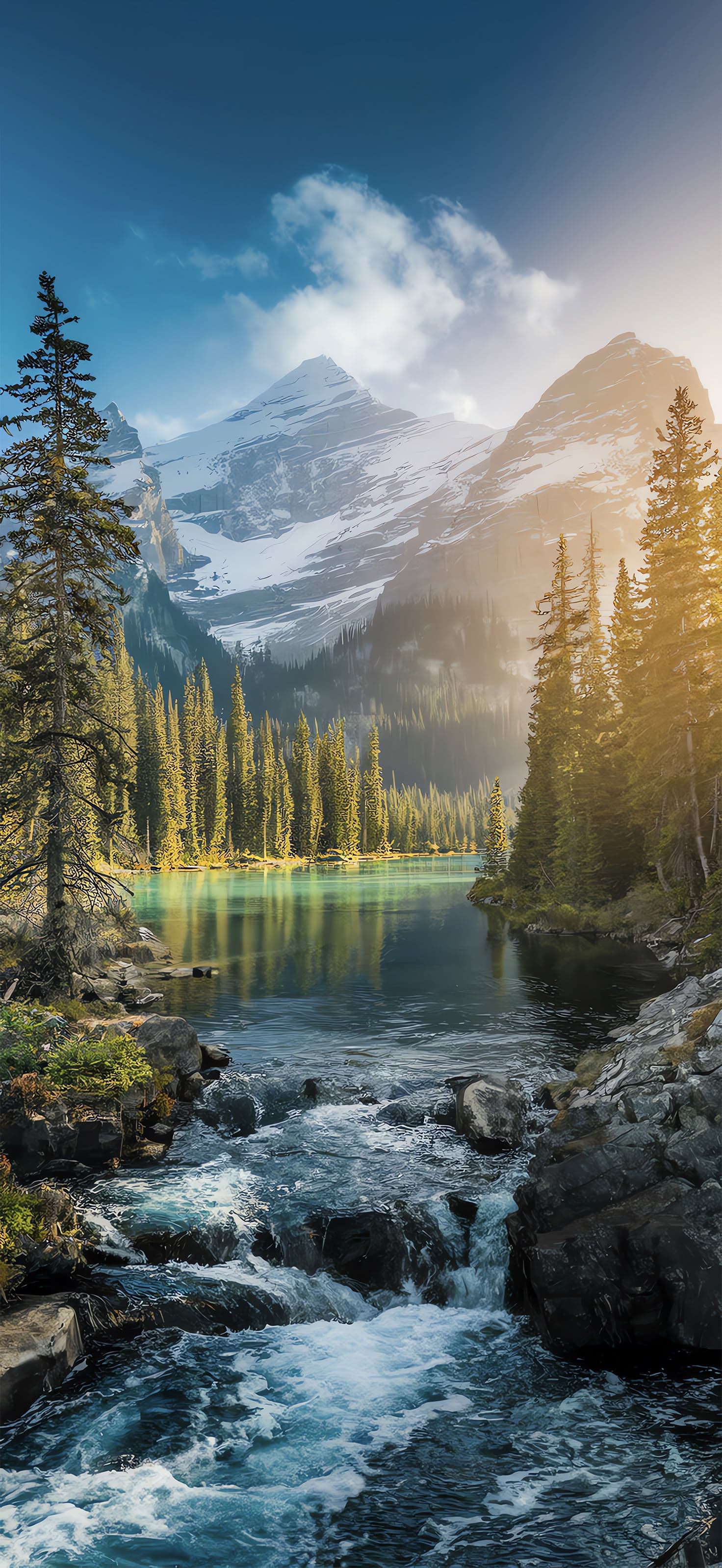 River in Mountains - Pro phone wallpaper