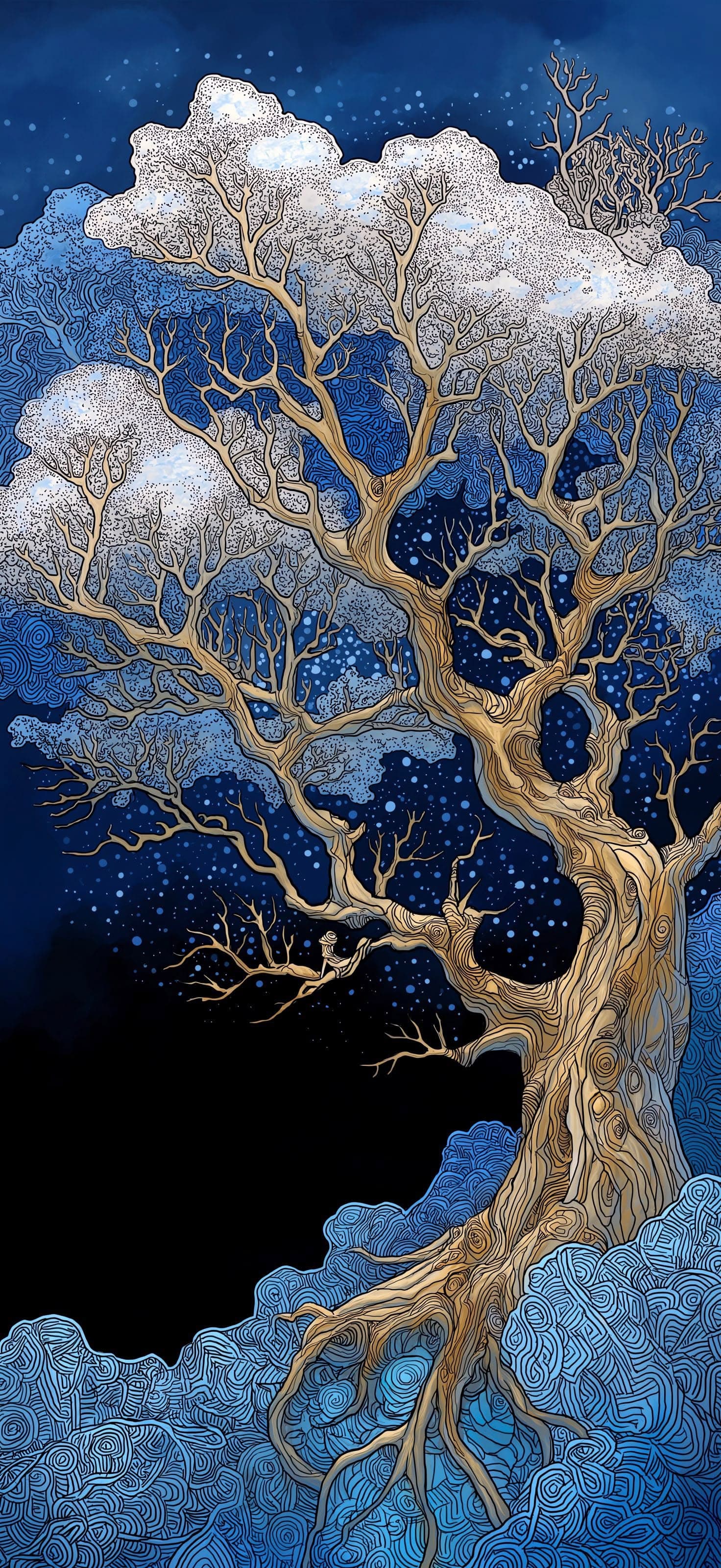 Snowy Tree - Pro phone wallpaper