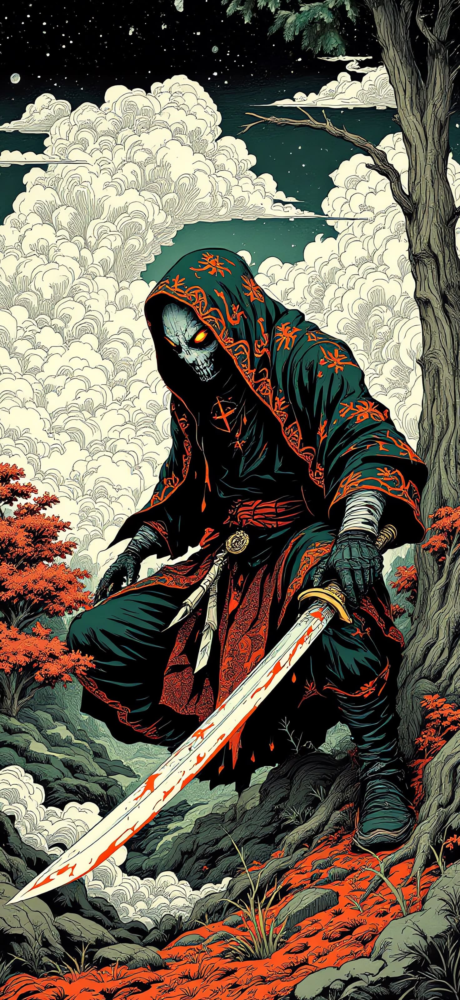 Mysterious Warrior - Pro phone wallpaper