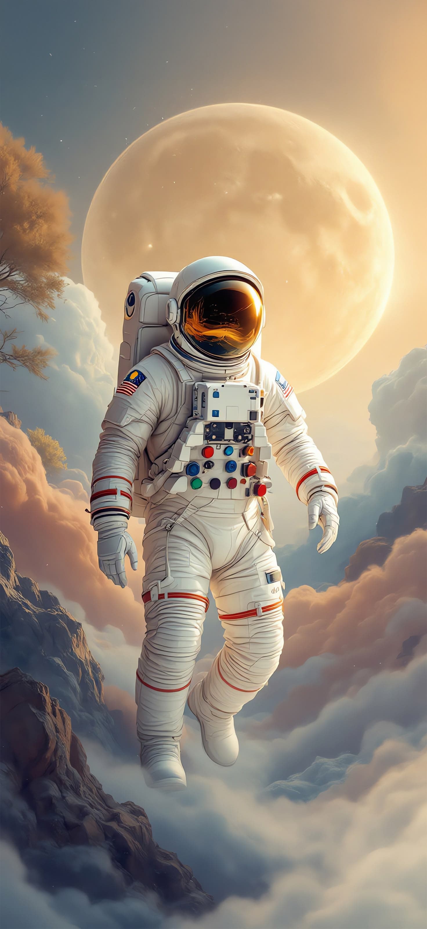 Astronaut Walking - Pro phone wallpaper
