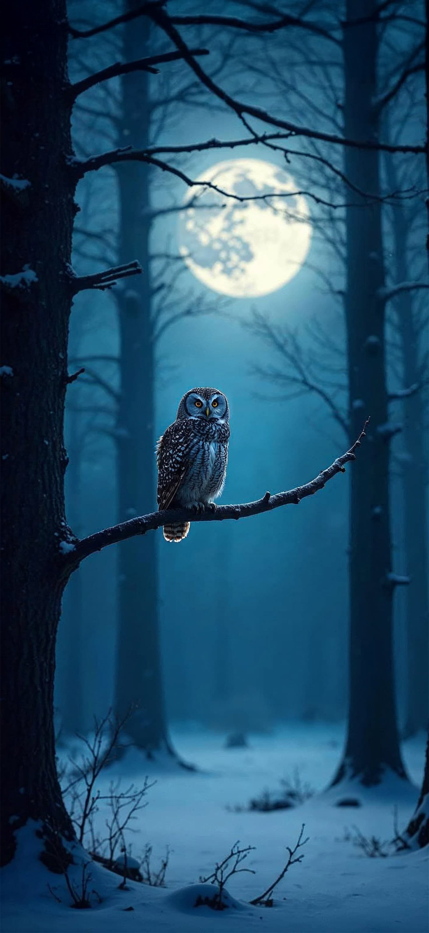 Owl in Moonlight - Pro phone wallpaper