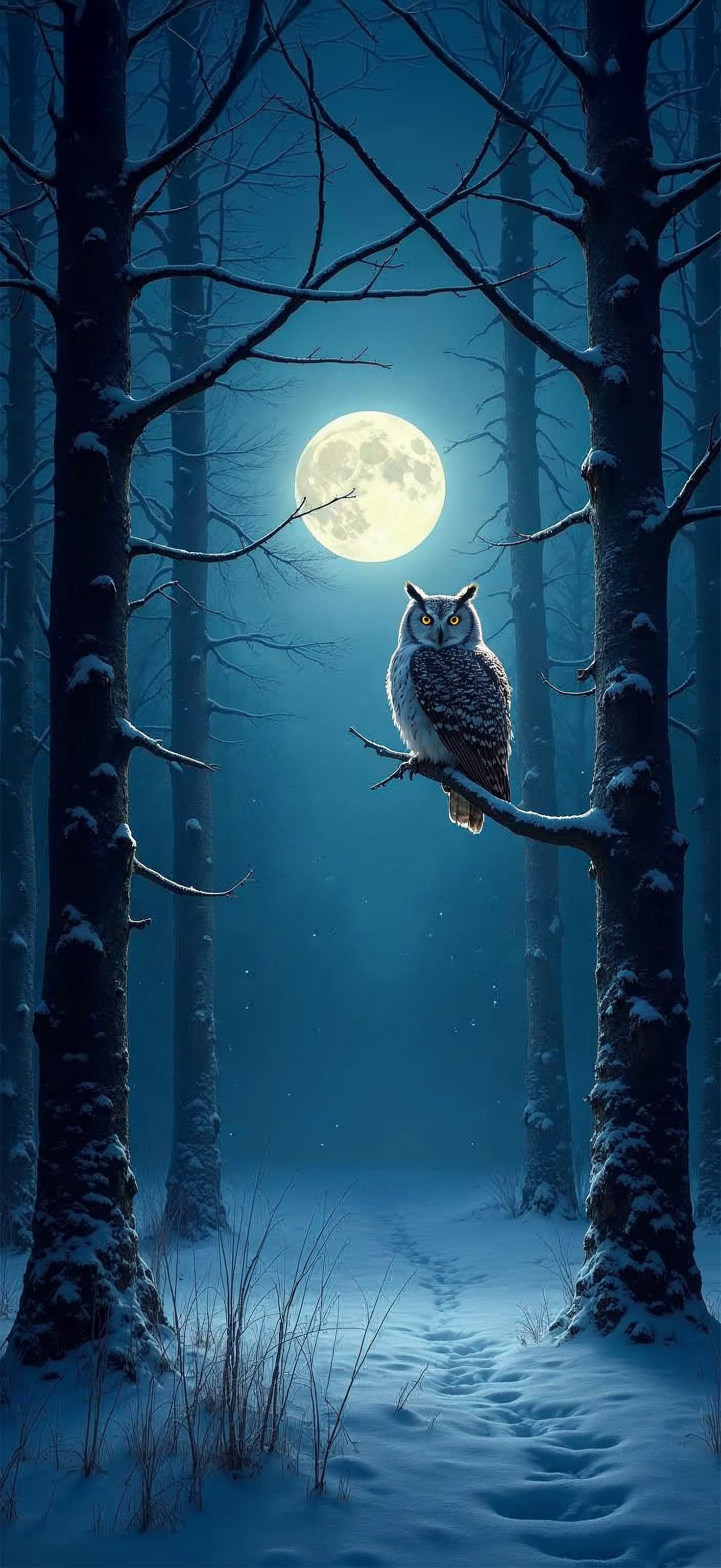 Owl in Moonlight - Pro phone wallpaper