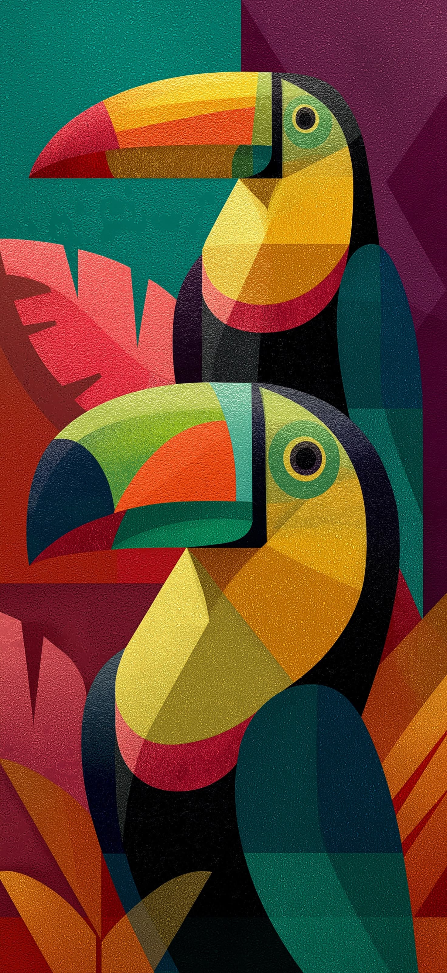 Colorful Toucans - Pro phone wallpaper