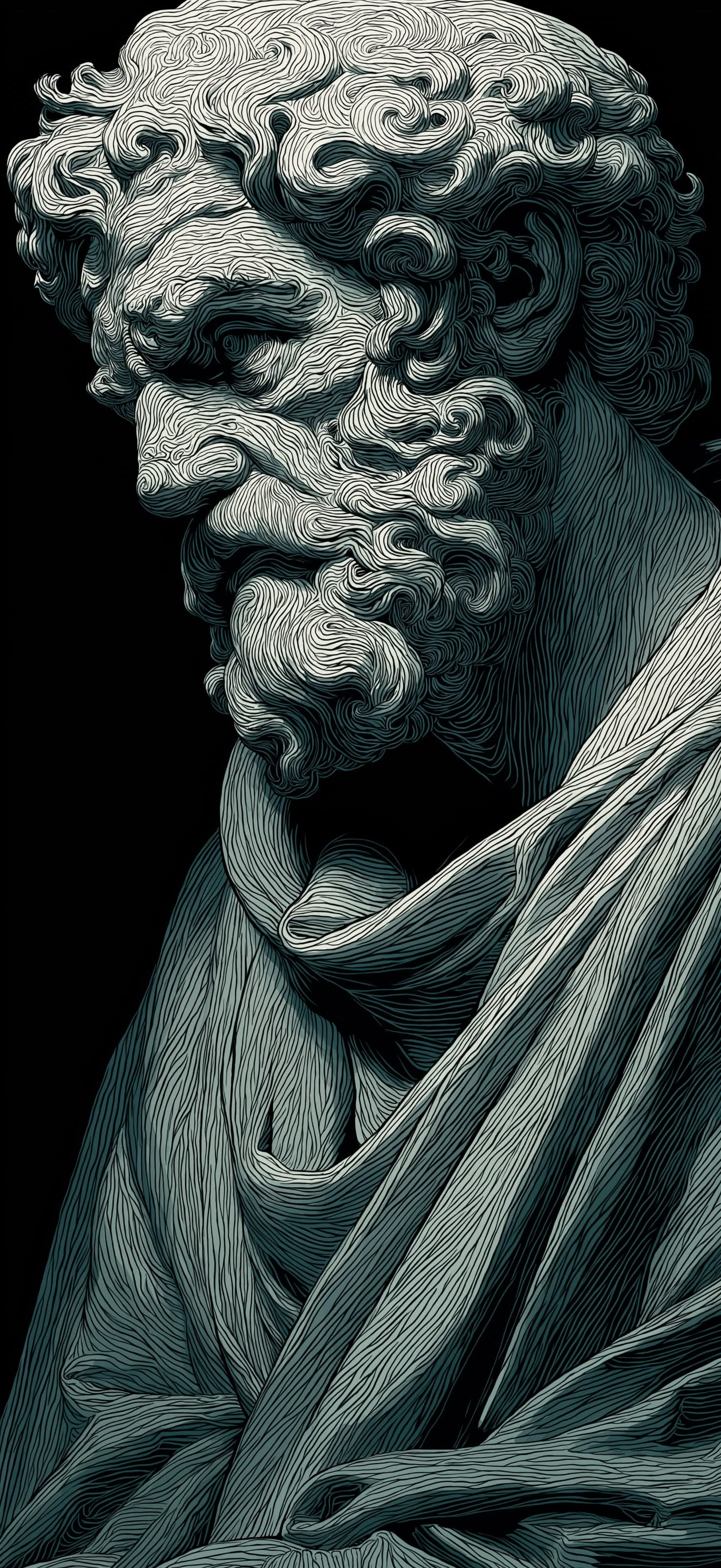 Philosopher in Thought - Pro phone wallpaper