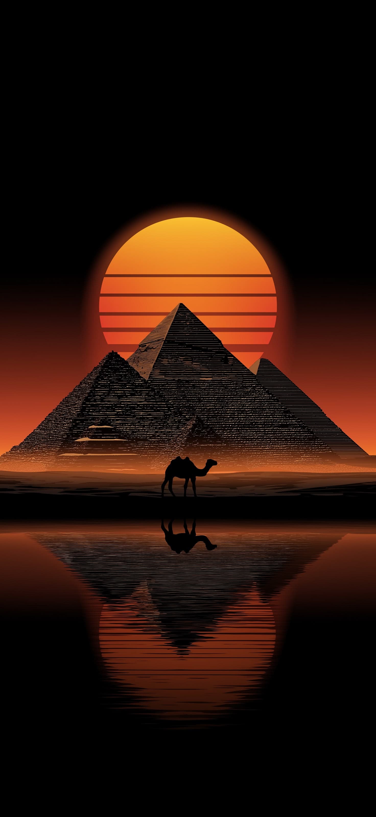 Pyramids at Dusk - Pro phone wallpaper