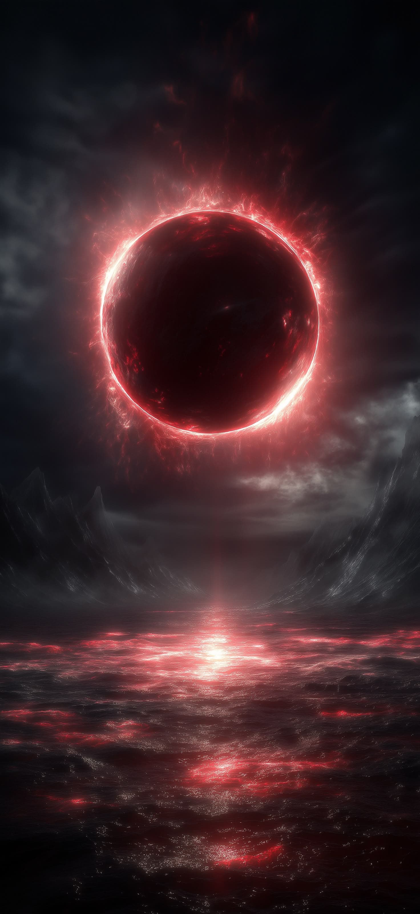 Eerie Red Eclipse - Pro phone wallpaper