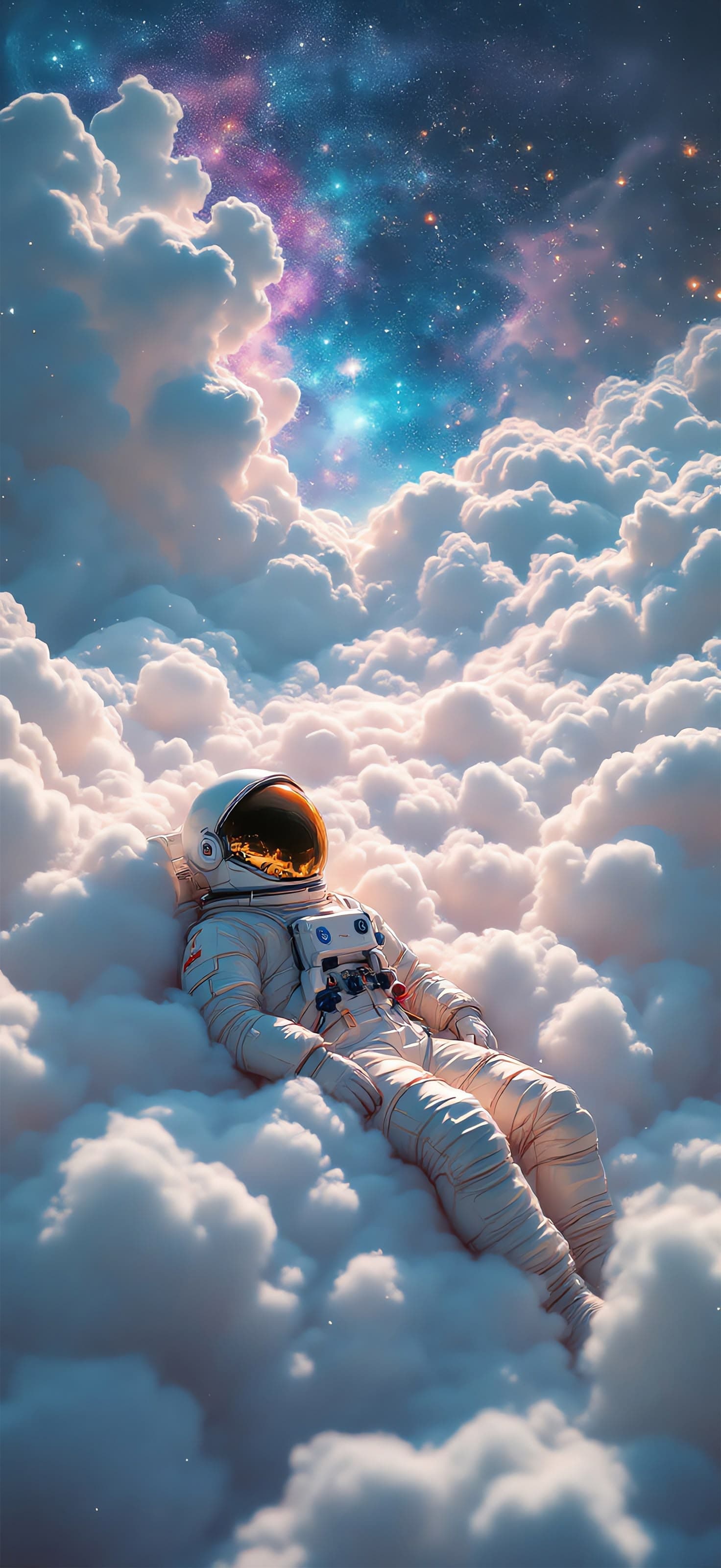 Astronaut in Clouds - Pro phone wallpaper