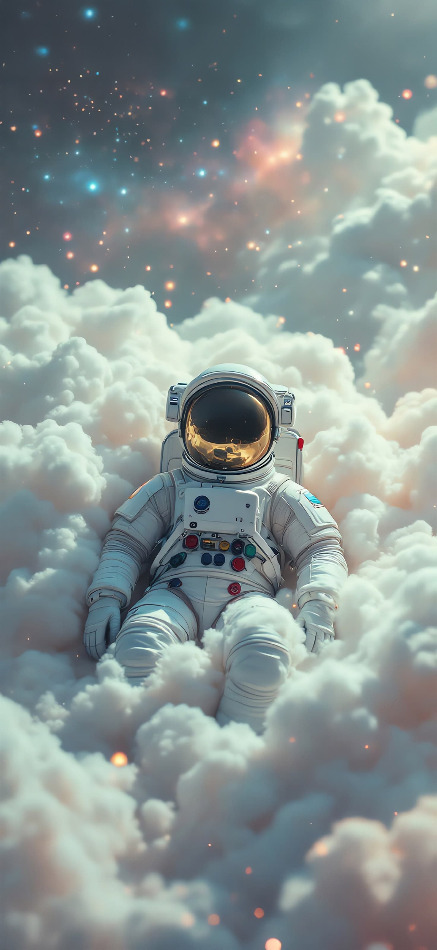 Astronaut in Dreamy Clouds - Pro phone wallpaper