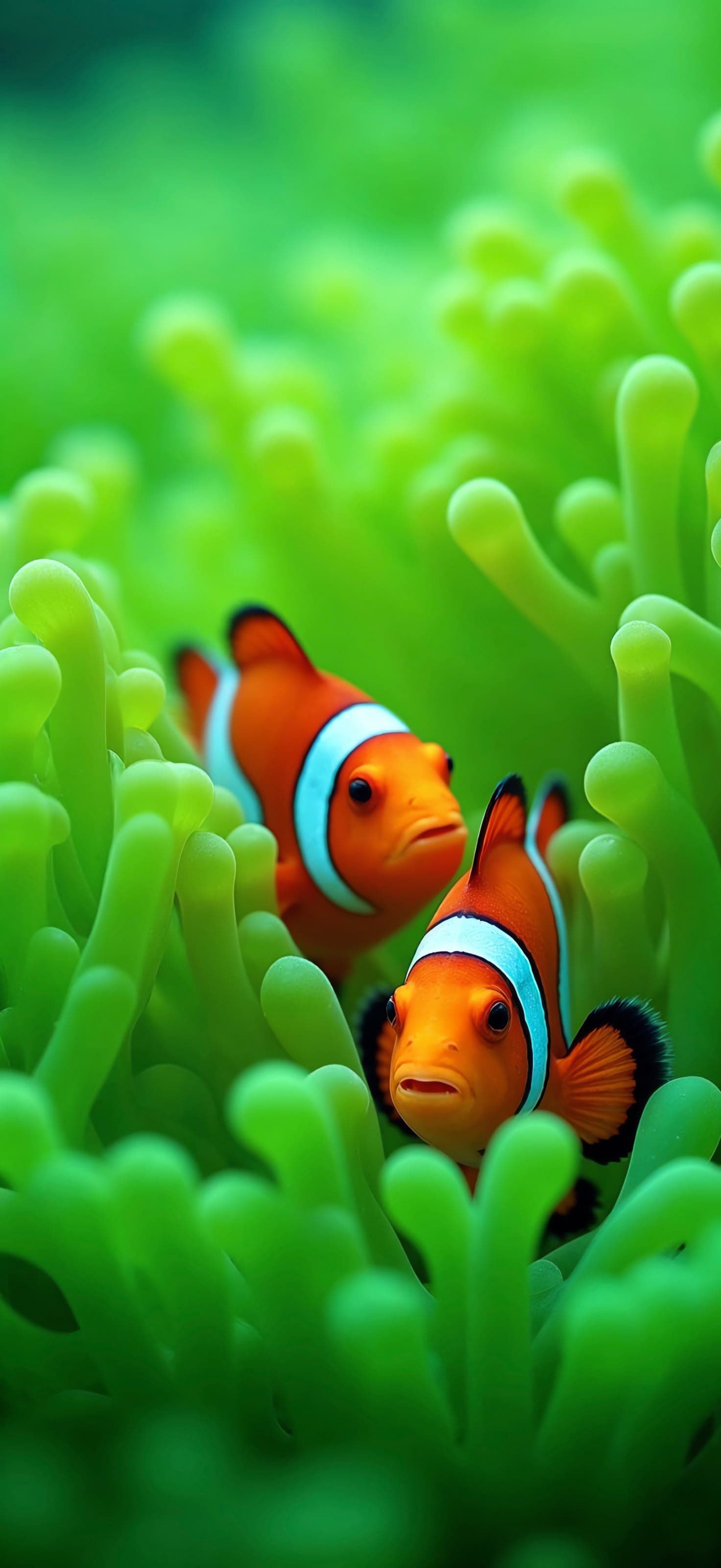 Clownfish in Anemone - Pro phone wallpaper