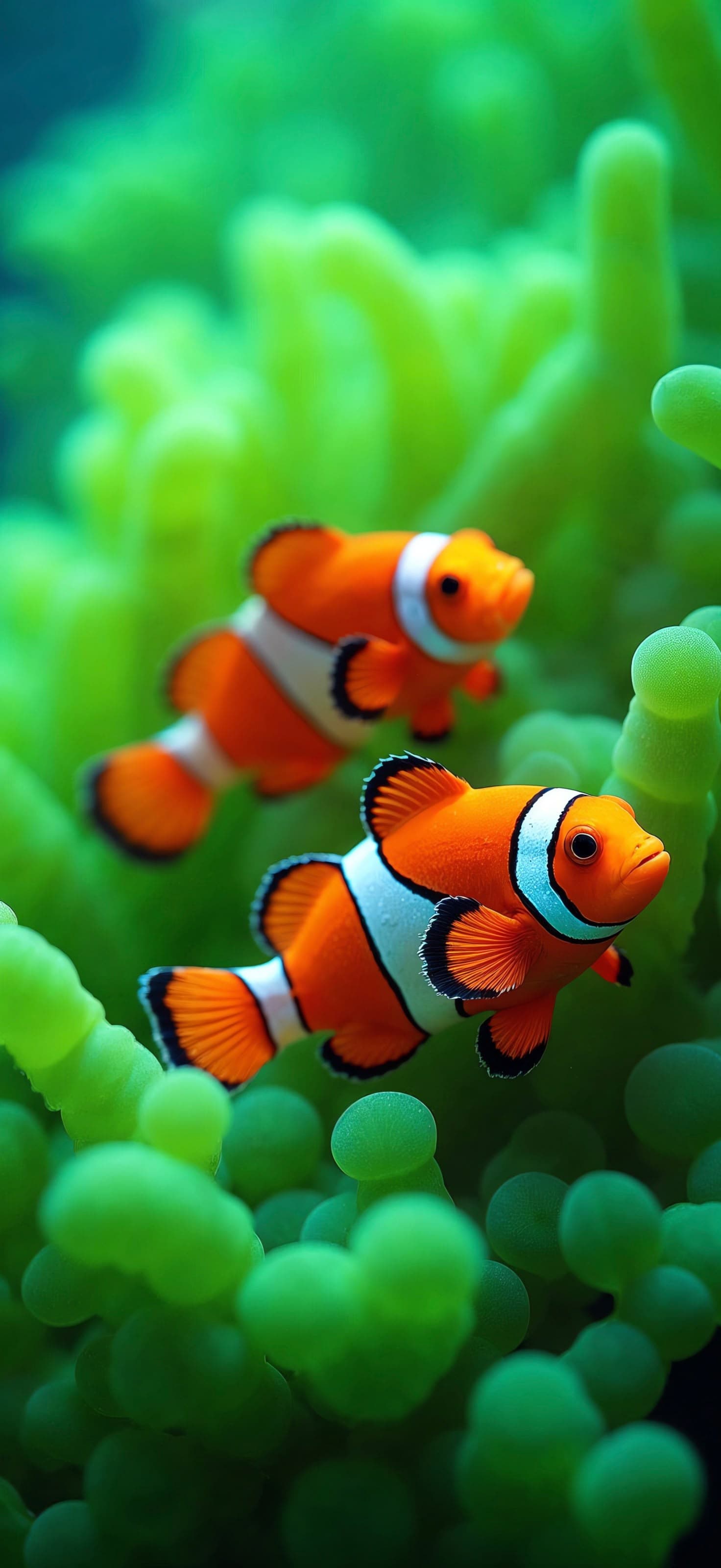 Clownfish Swimming - Pro phone wallpaper