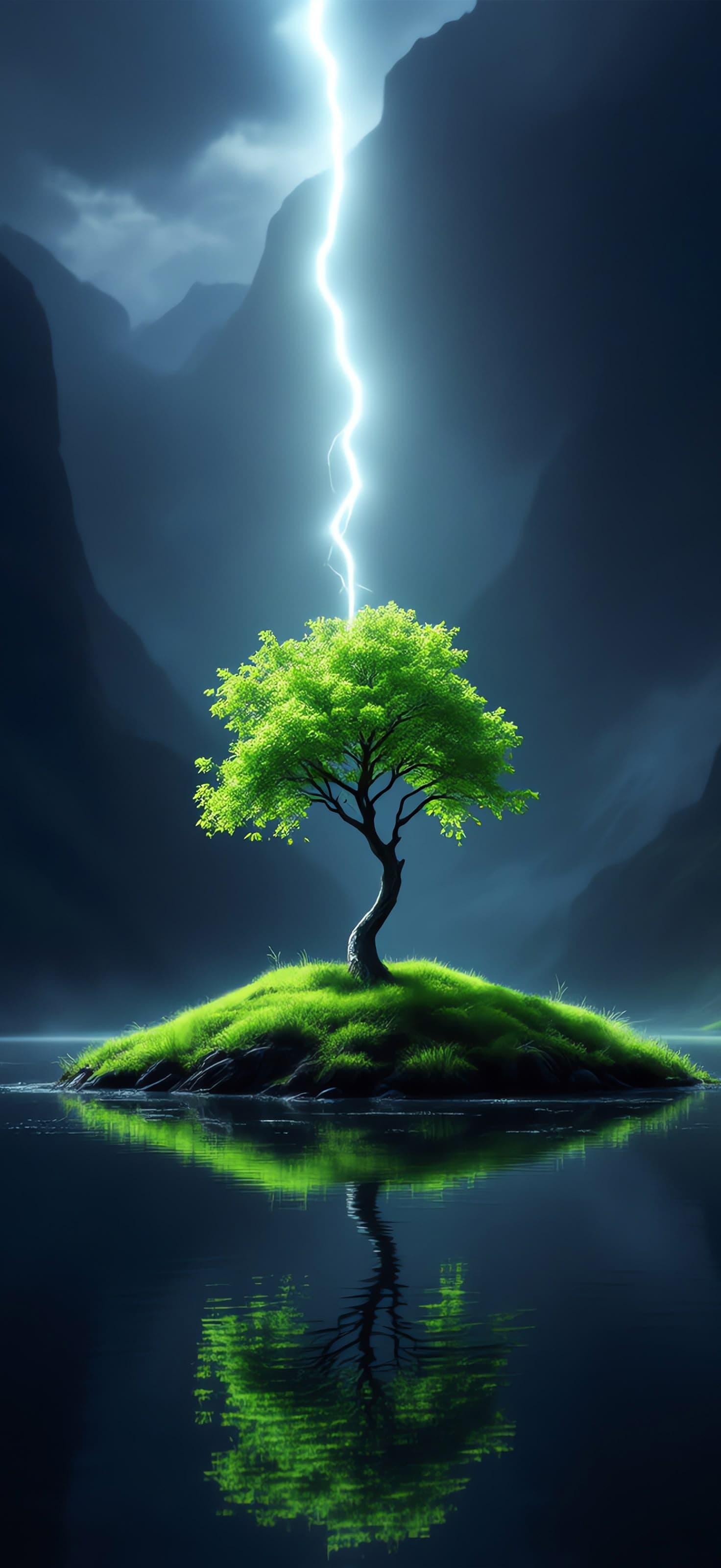 Lightning Tree - Pro phone wallpaper