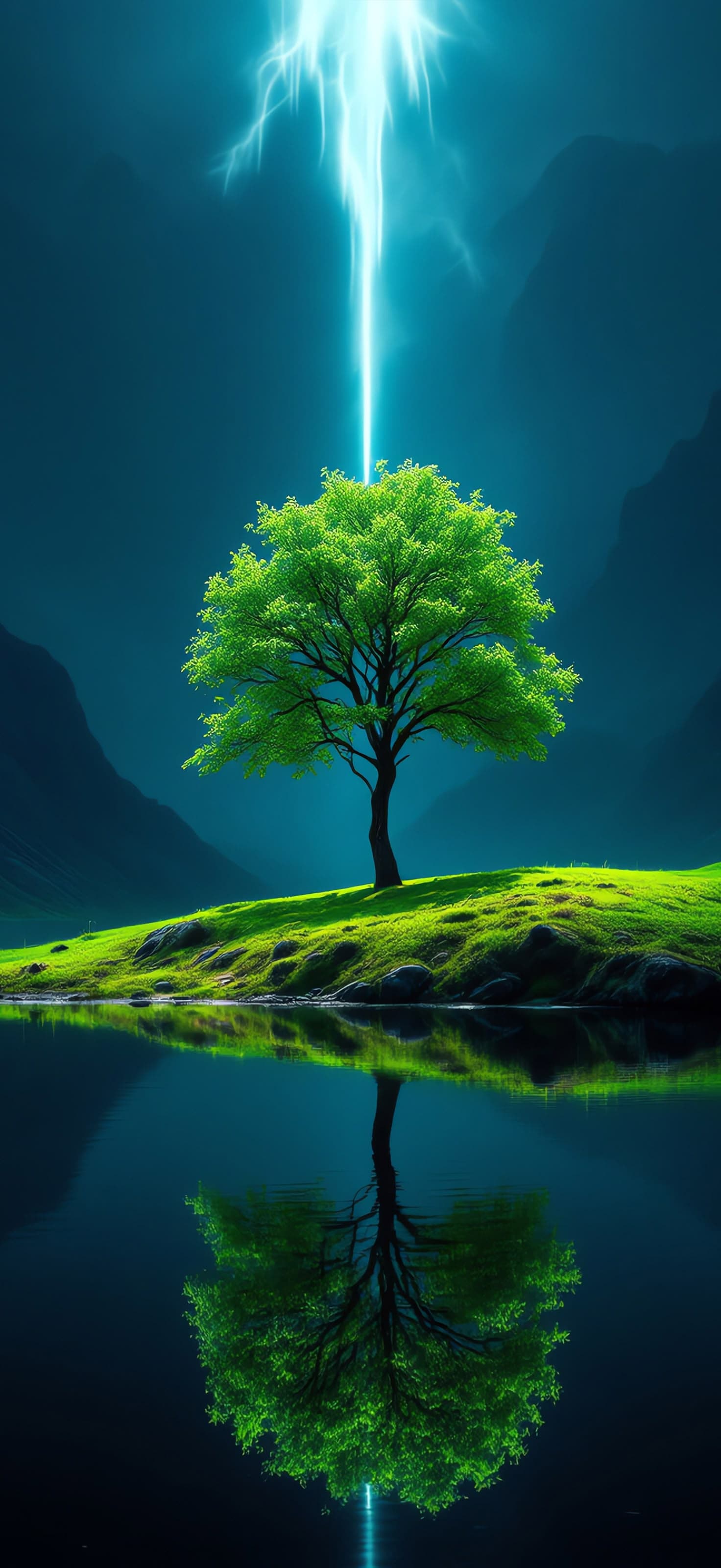 Lightning Tree - Pro phone wallpaper