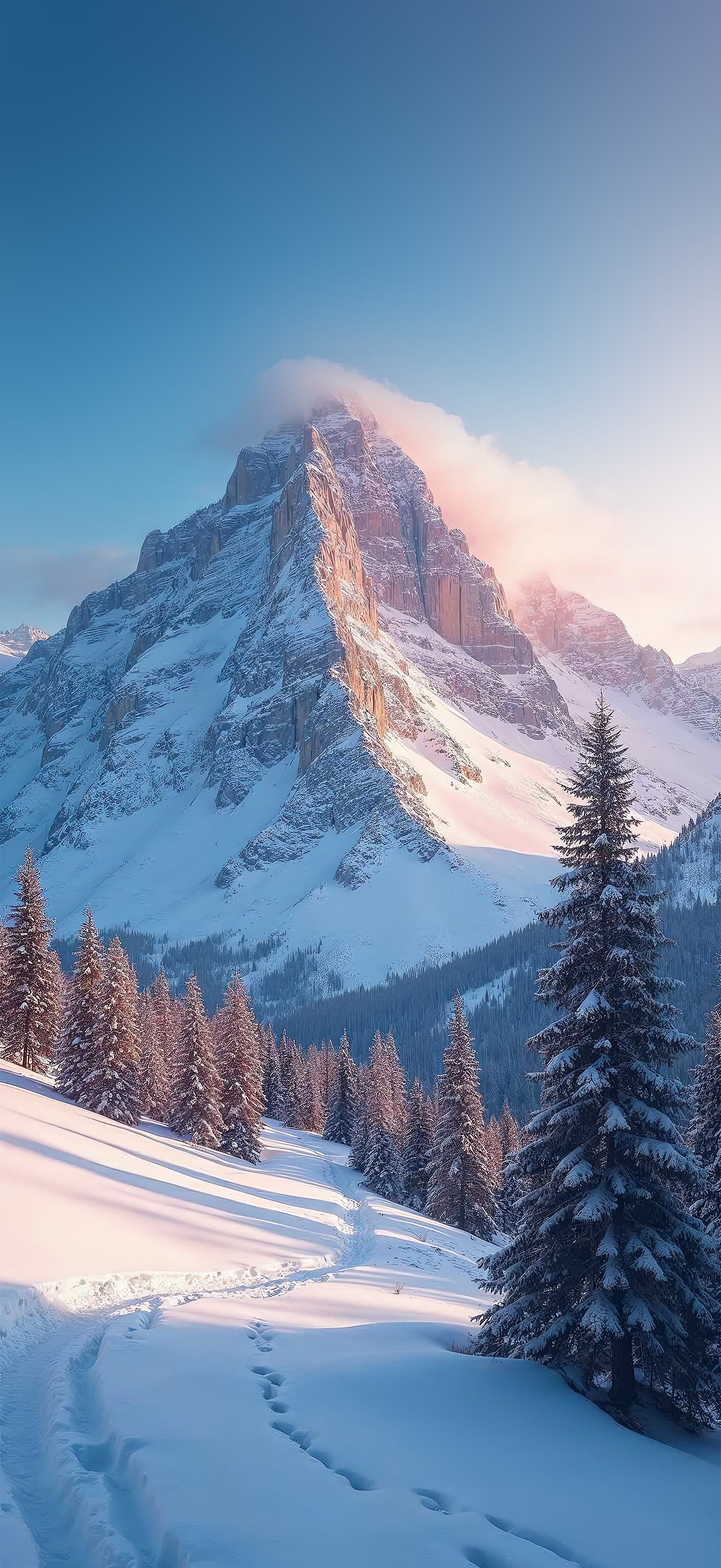Snowy Mountain - Pro phone wallpaper