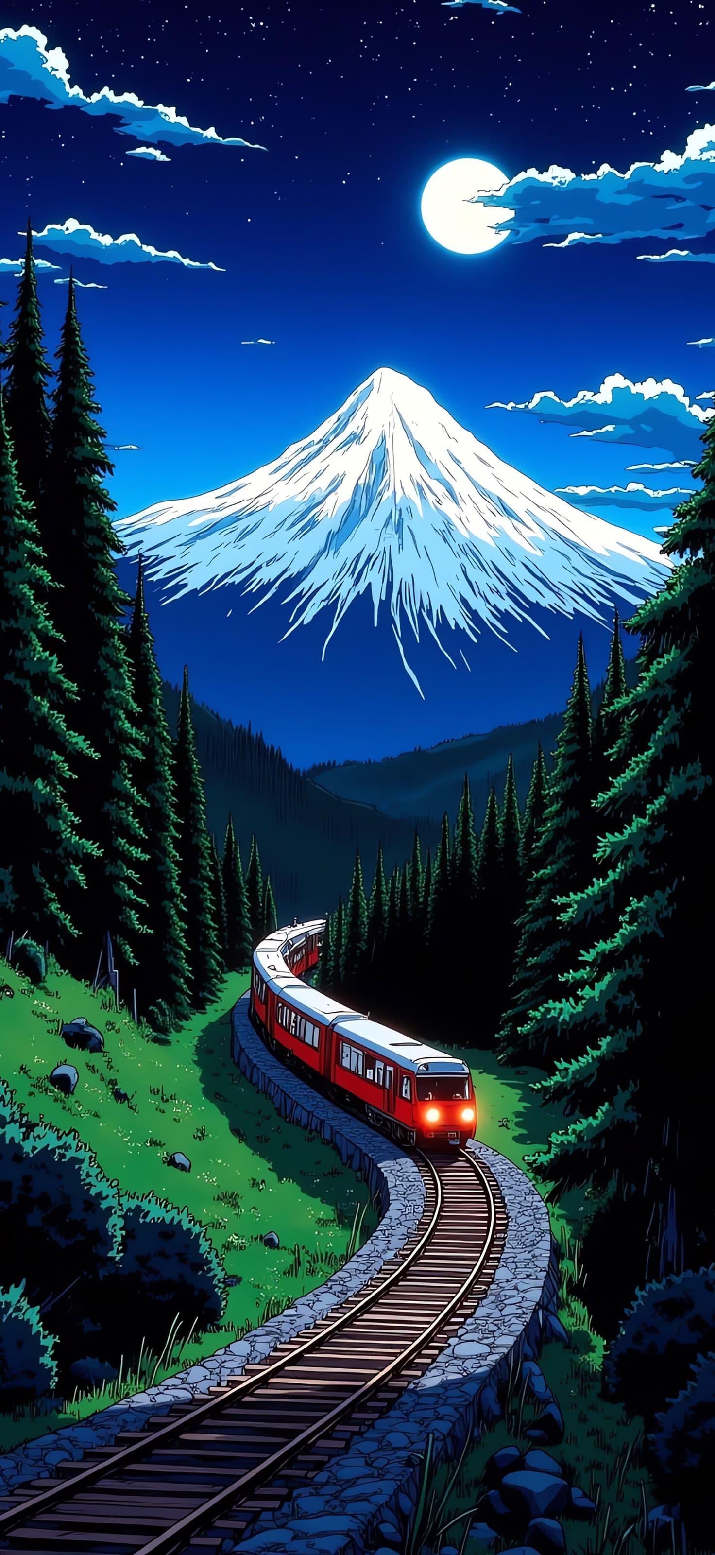Curved Train Path - Pro phone wallpaper