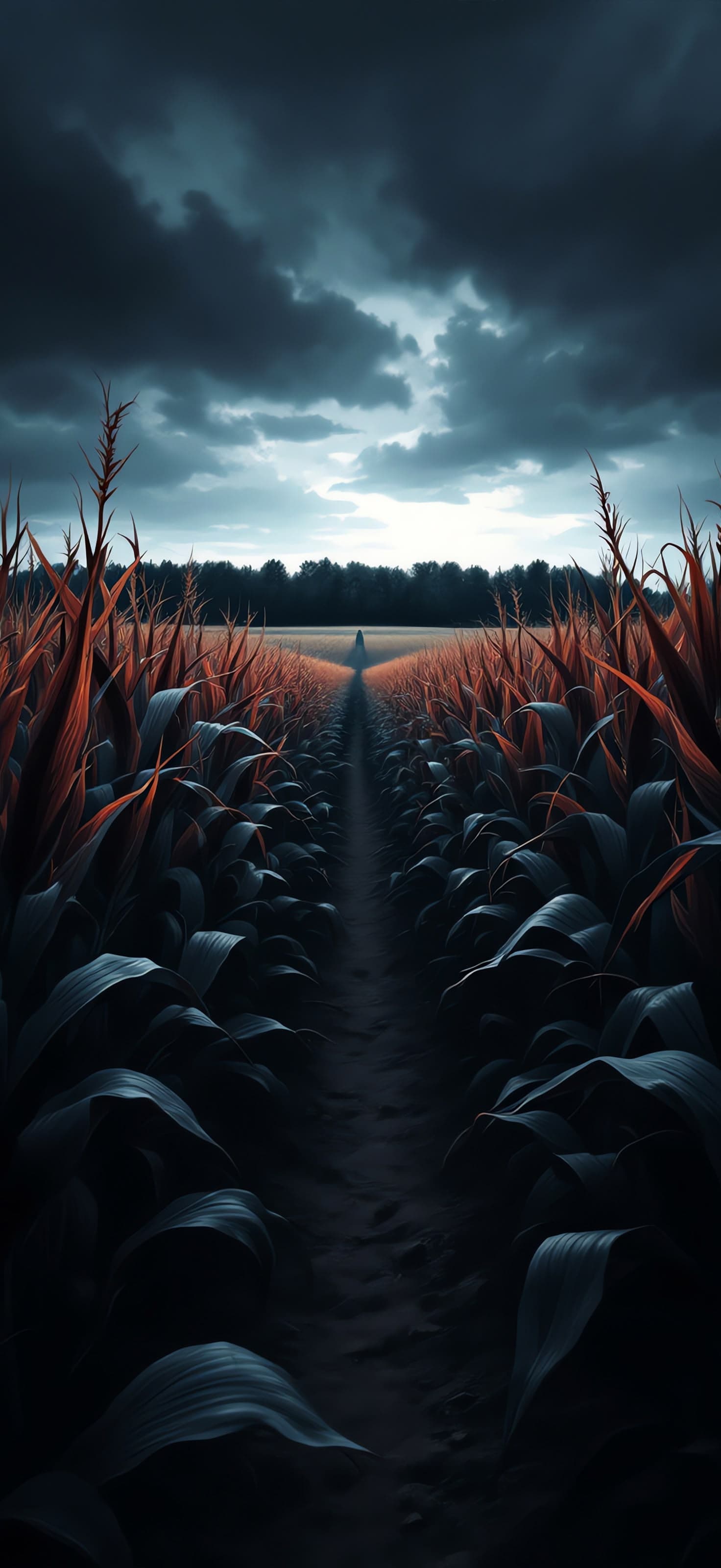 Red Cornfield Scene - Pro phone wallpaper