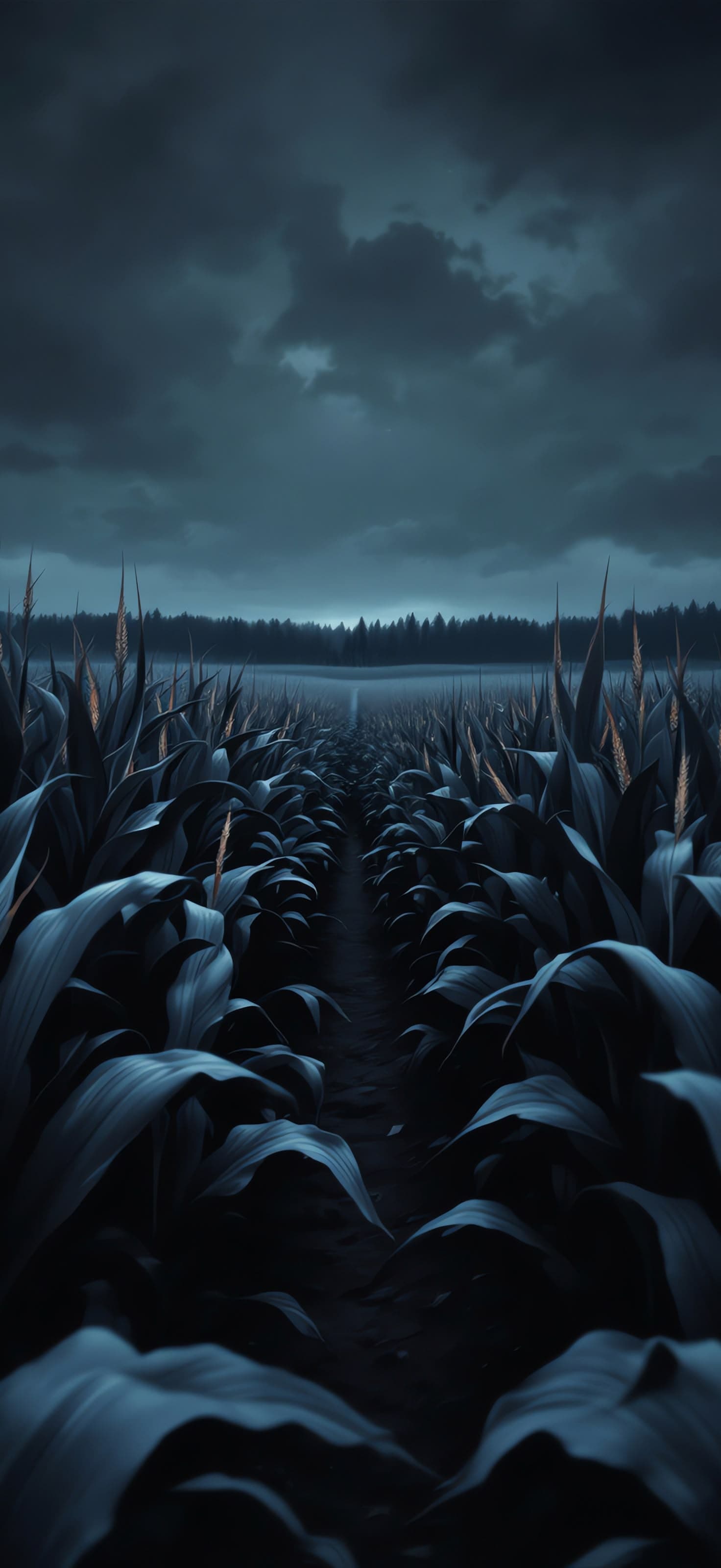 Dark Cornfield Path - Pro phone wallpaper