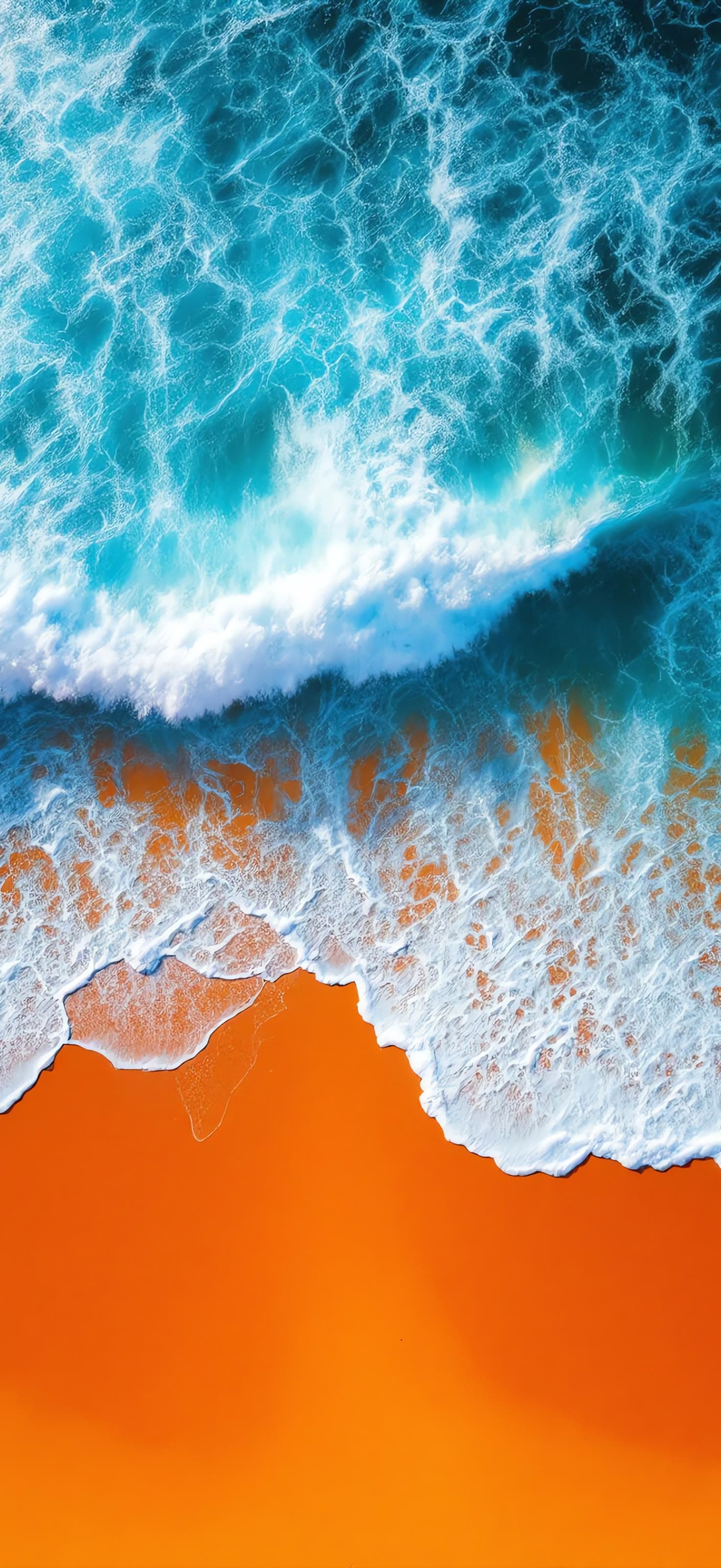 Waves on Orange Sand - Pro phone wallpaper