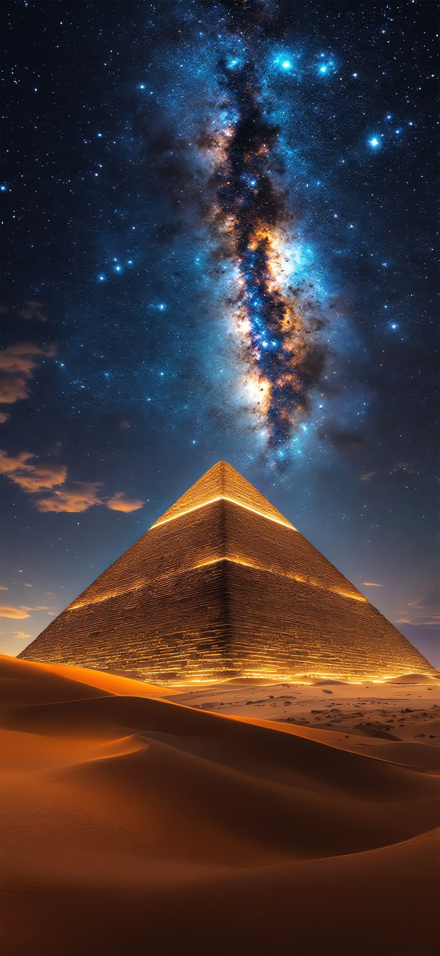 Pyramid Under Stars - Pro phone wallpaper