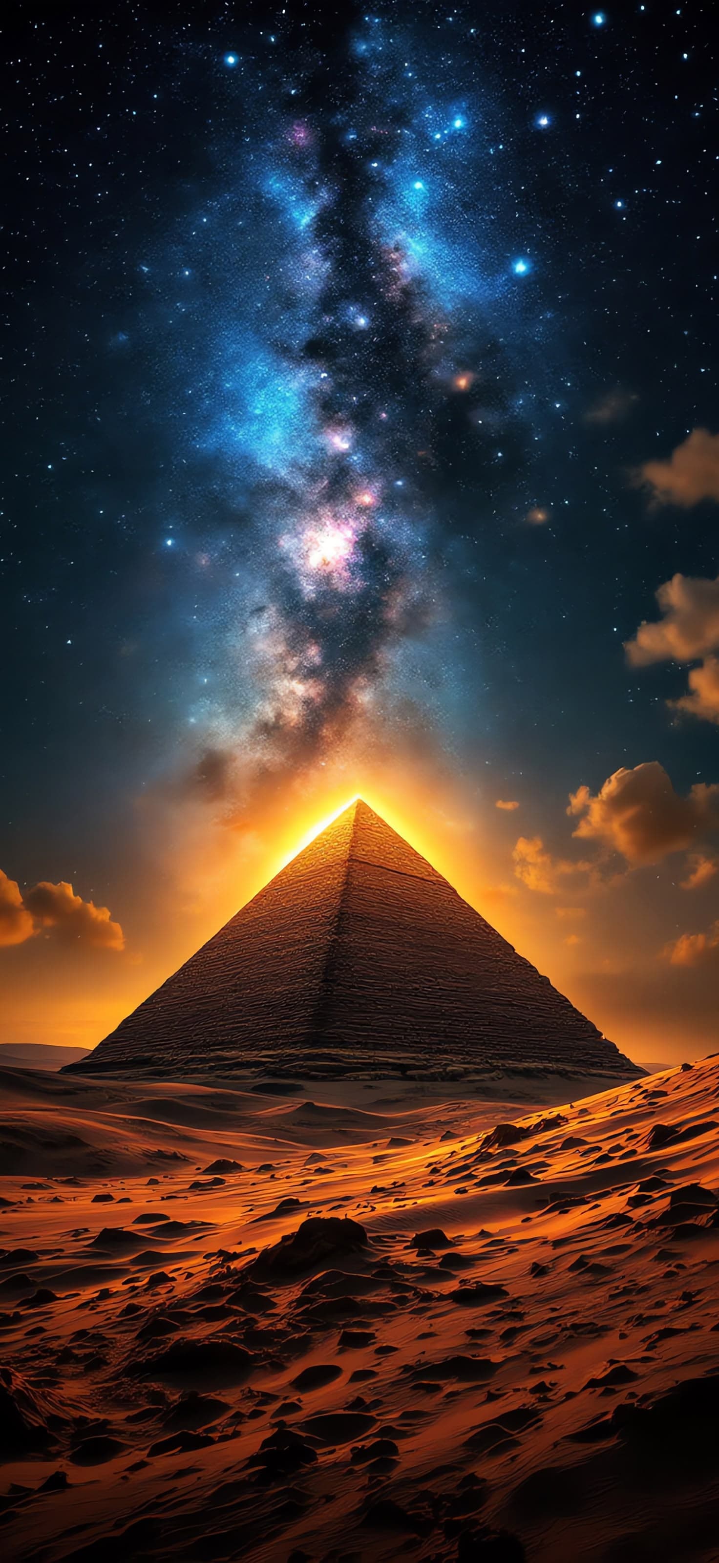 Pyramid Under Stars - Pro phone wallpaper