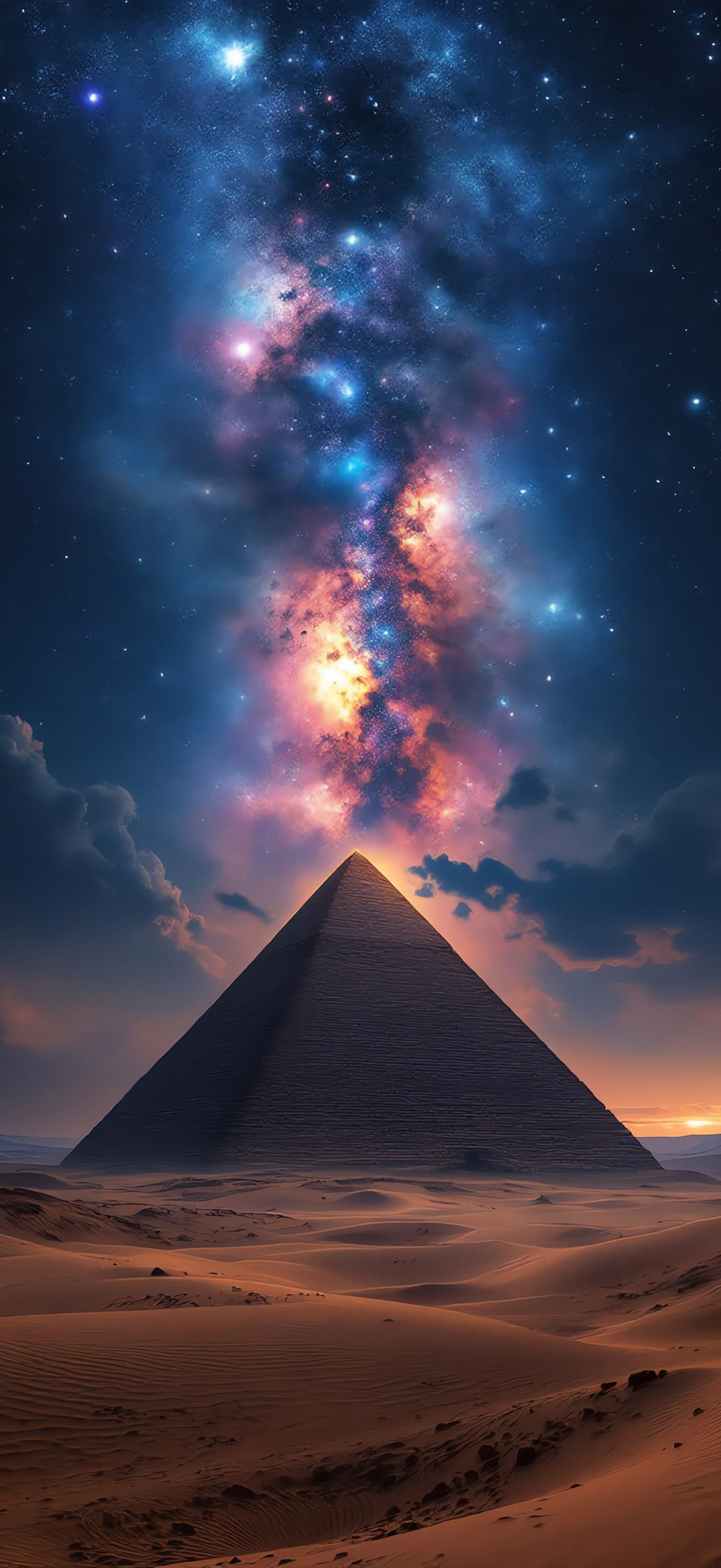 Pyramid Under Stars - Pro phone wallpaper