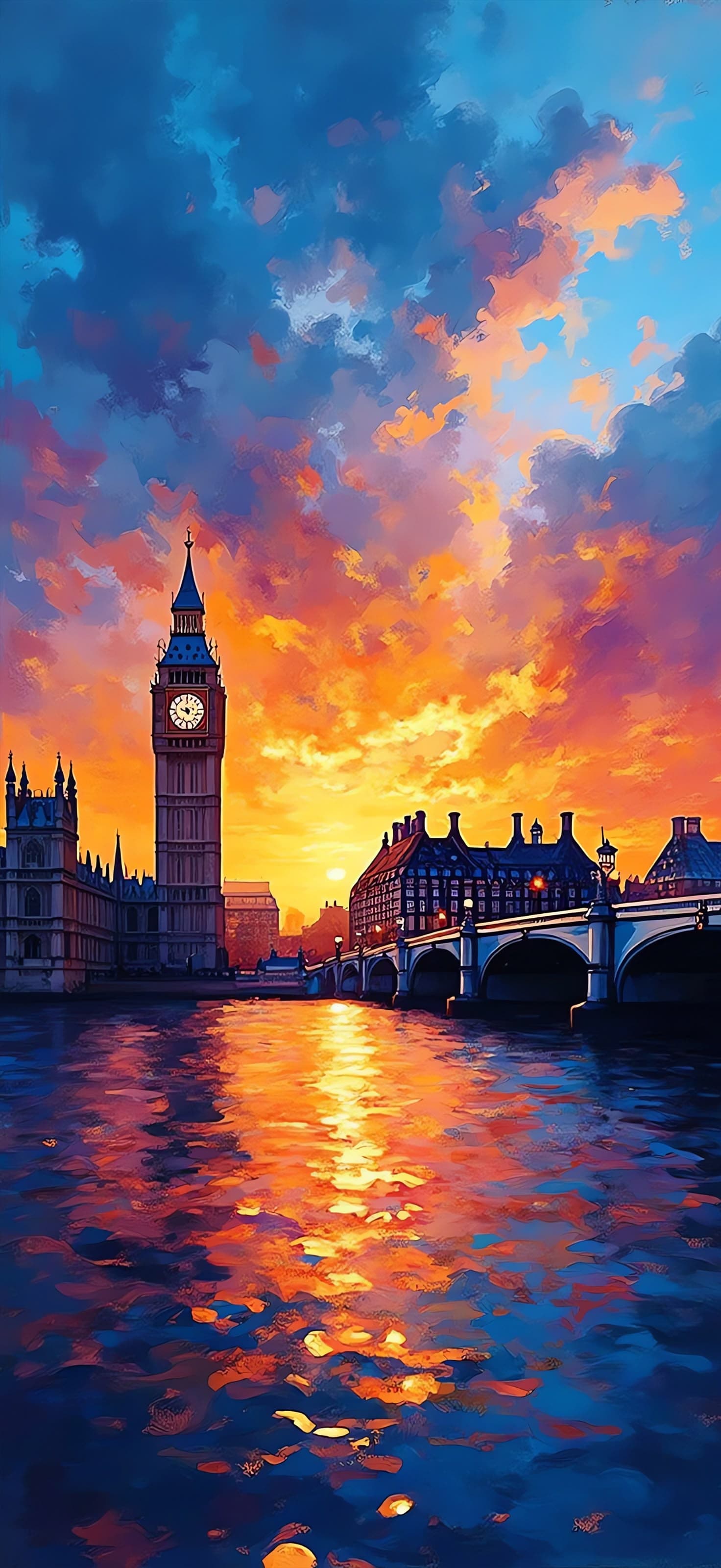 Big Ben Sunset - Pro phone wallpaper